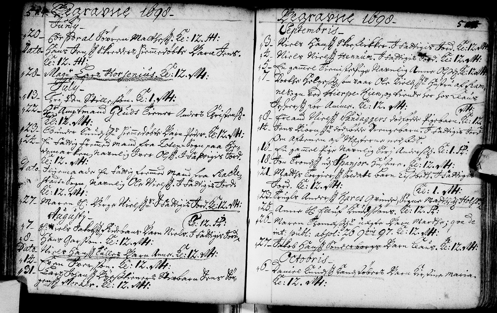 Bragernes kirkebøker, SAKO/A-6/F/Fa/L0002: Parish register (official) no. I 2, 1680-1705, p. 514-515