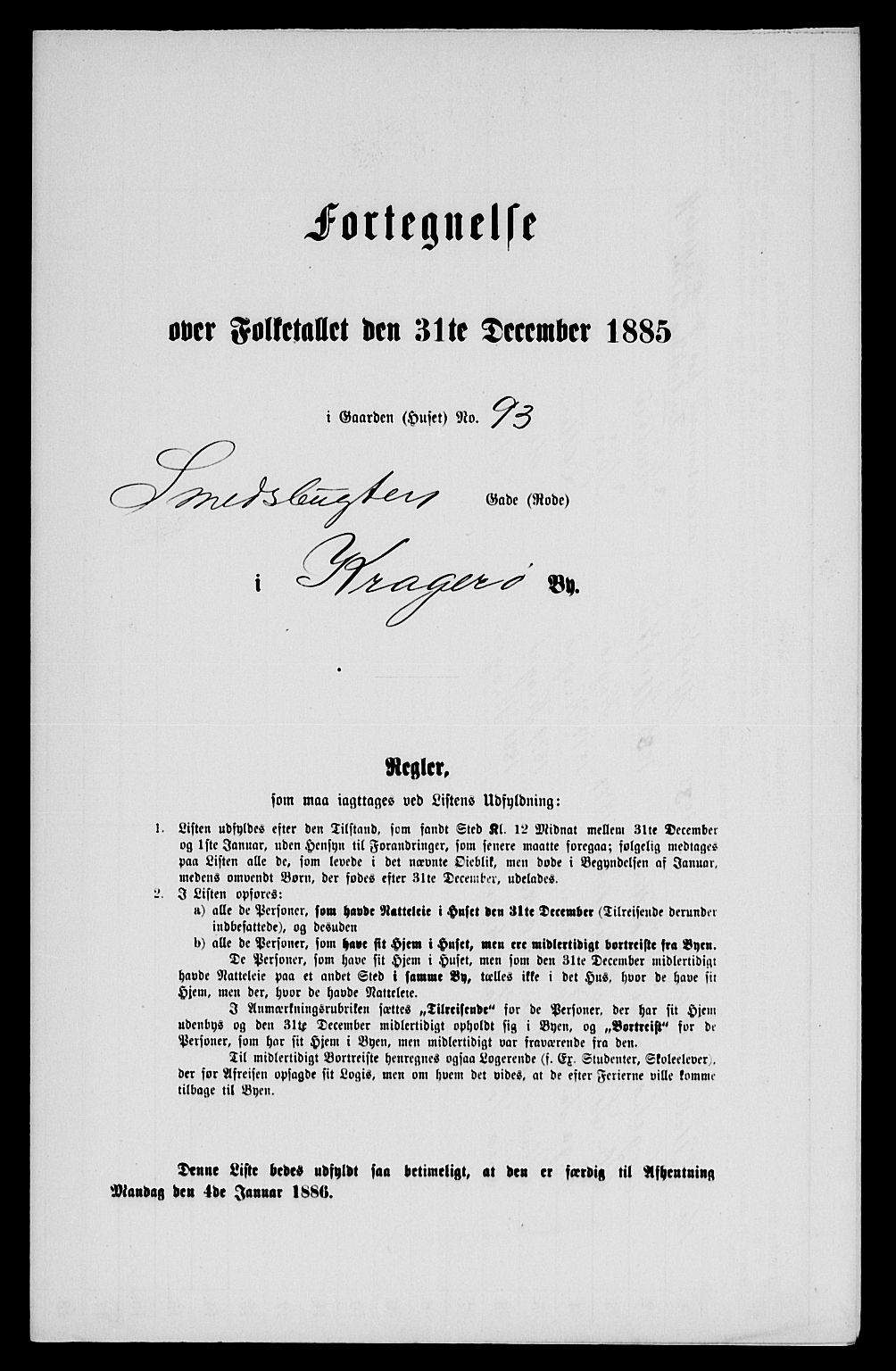 SAKO, 1885 census for 0801 Kragerø, 1885, p. 185