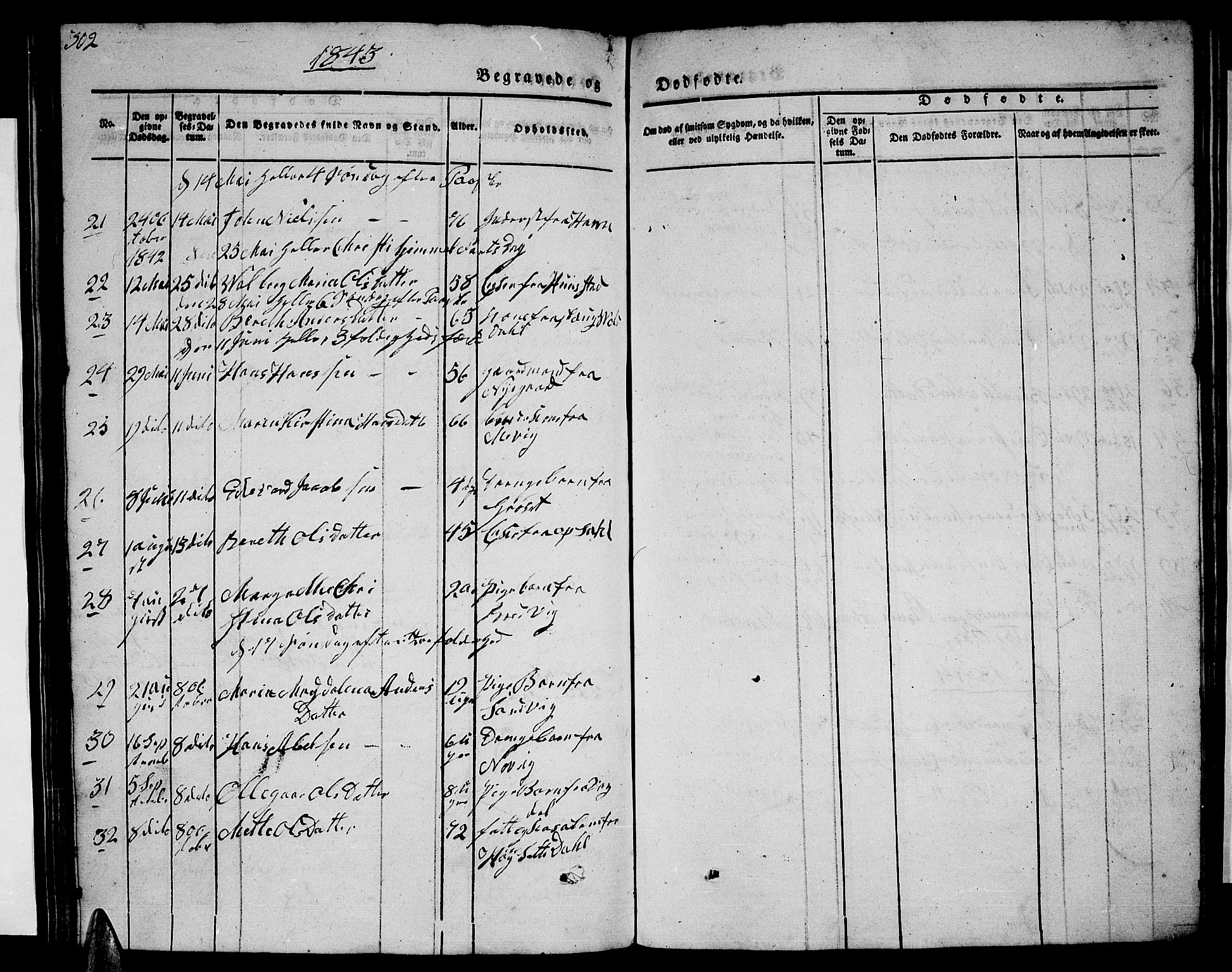 Ministerialprotokoller, klokkerbøker og fødselsregistre - Nordland, AV/SAT-A-1459/805/L0106: Parish register (copy) no. 805C02, 1841-1861, p. 302