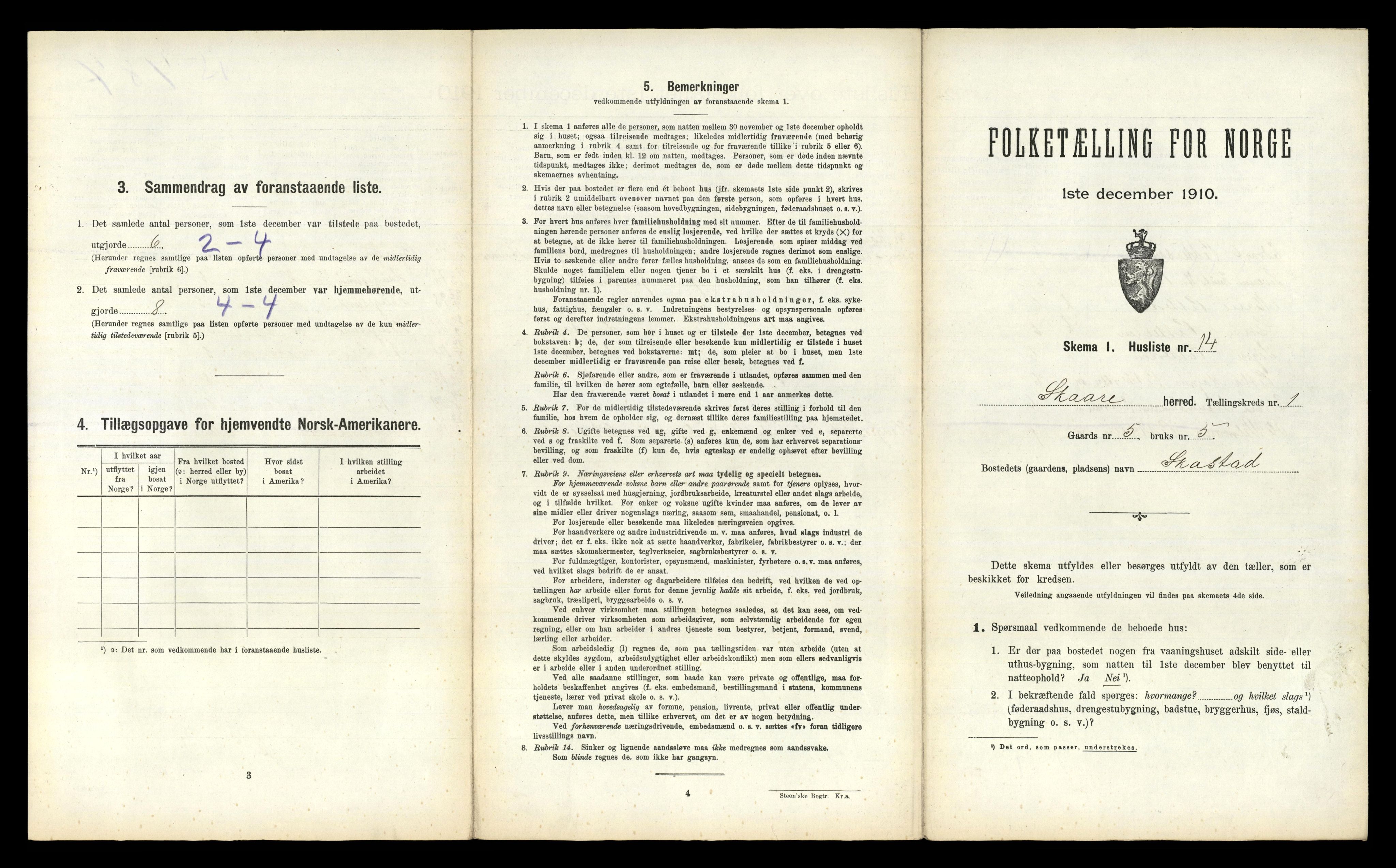 RA, 1910 census for Skåre, 1910, p. 70