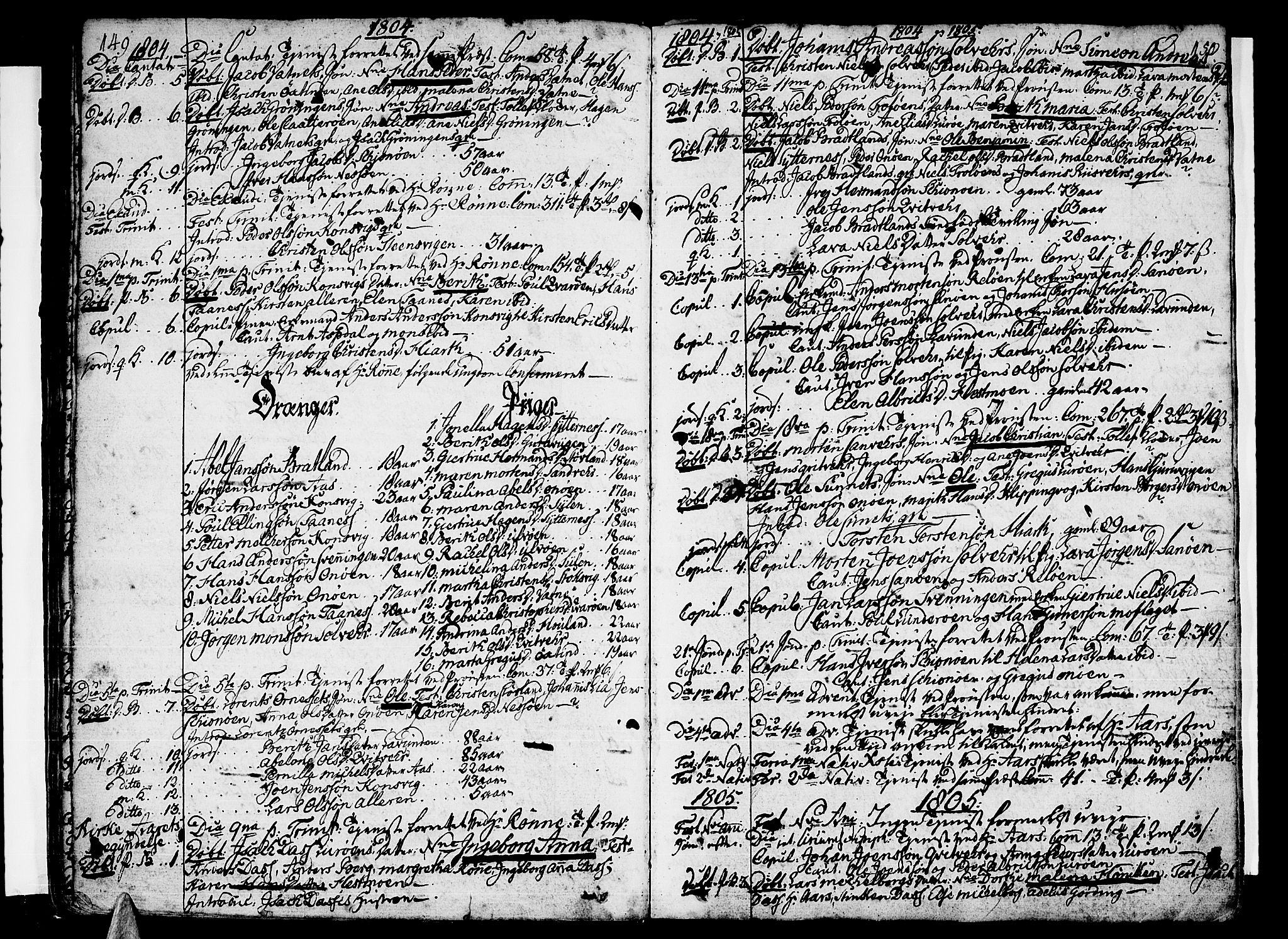 Ministerialprotokoller, klokkerbøker og fødselsregistre - Nordland, SAT/A-1459/839/L0563: Parish register (official) no. 839A01 /1, 1767-1824, p. 149-150
