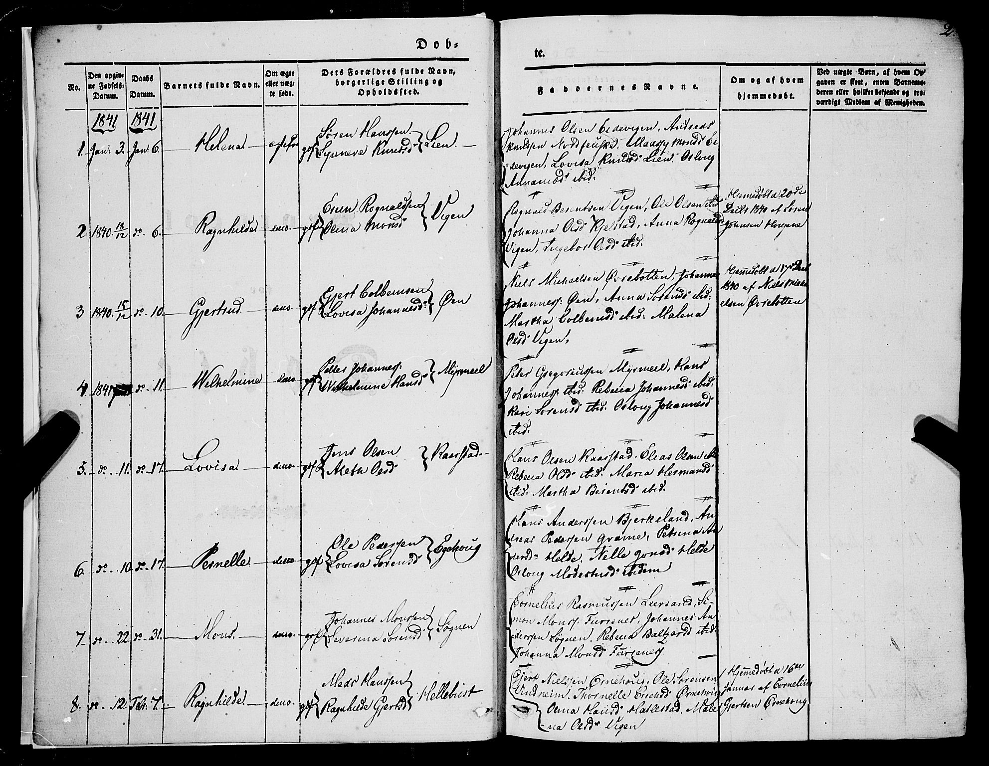 Gaular sokneprestembete, SAB/A-80001/H/Haa: Parish register (official) no. A 4I, 1840-1859, p. 2