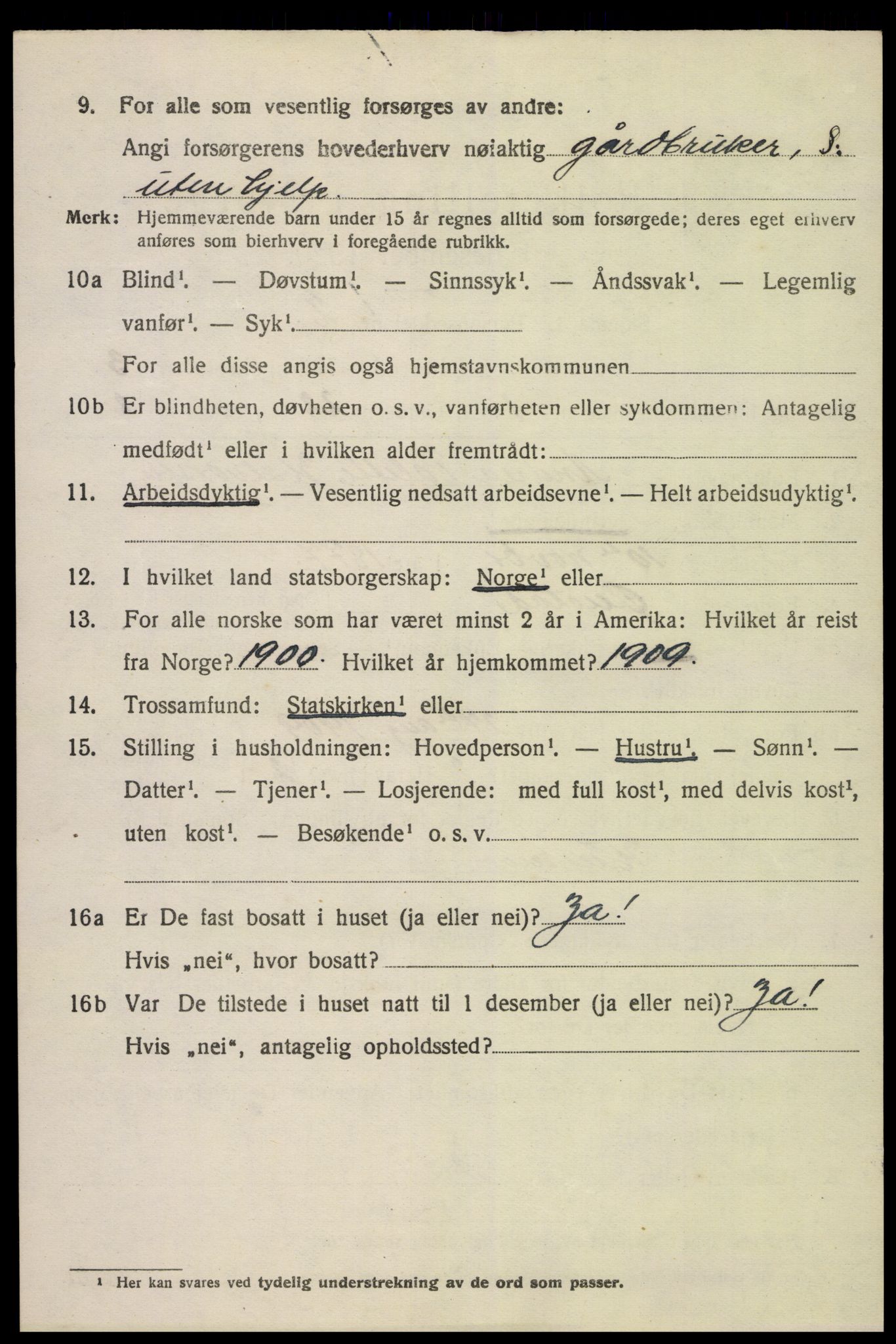 SAK, 1920 census for Froland, 1920, p. 2624