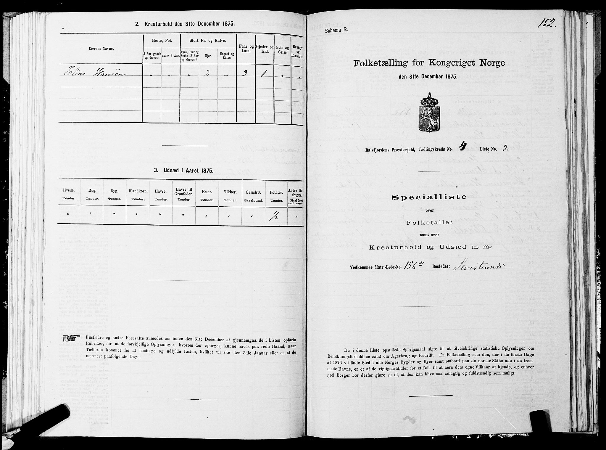 SATØ, 1875 census for 1933P Balsfjord, 1875, p. 1752