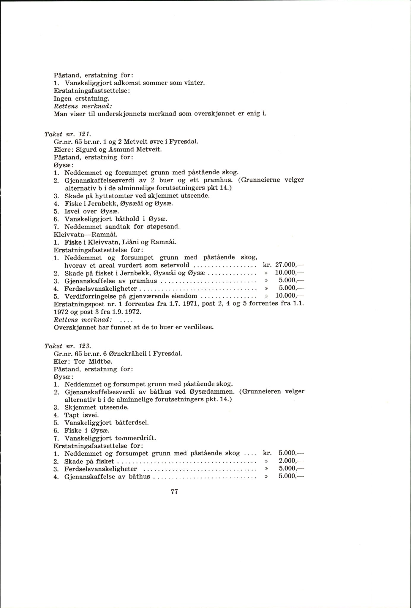 Vest-Telemark sorenskriveri, AV/SAKO-A-134/F/Fo/Fob/L0004: Skjønn/rettsbøker for kraftutbygging/veg, 1973-1989, p. 79