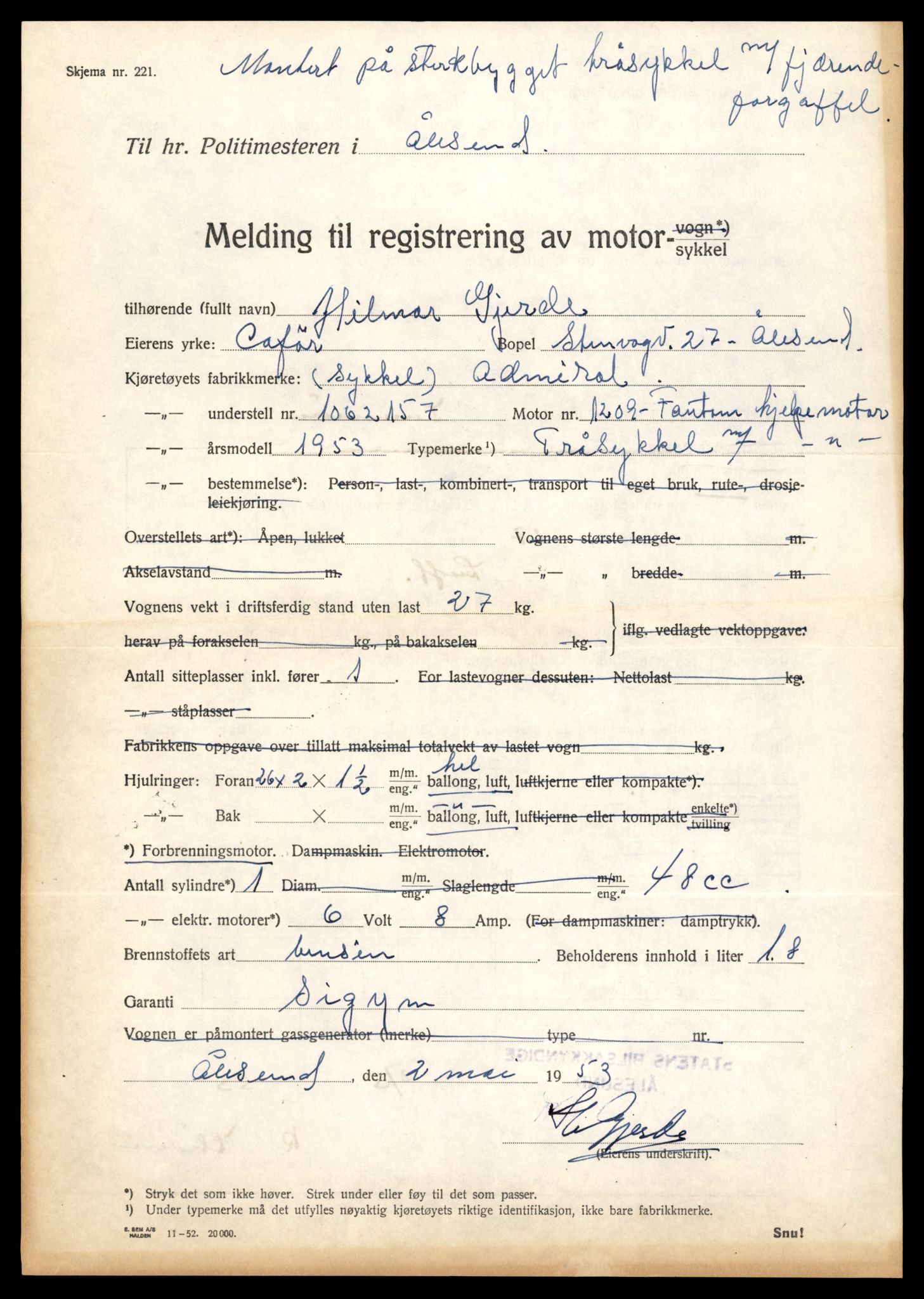 Møre og Romsdal vegkontor - Ålesund trafikkstasjon, AV/SAT-A-4099/F/Fe/L0029: Registreringskort for kjøretøy T 11430 - T 11619, 1927-1998, p. 1665