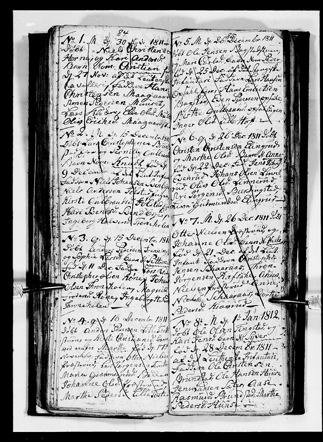Romedal prestekontor, SAH/PREST-004/L/L0004: Parish register (copy) no. 4, 1807-1814, p. 84-85