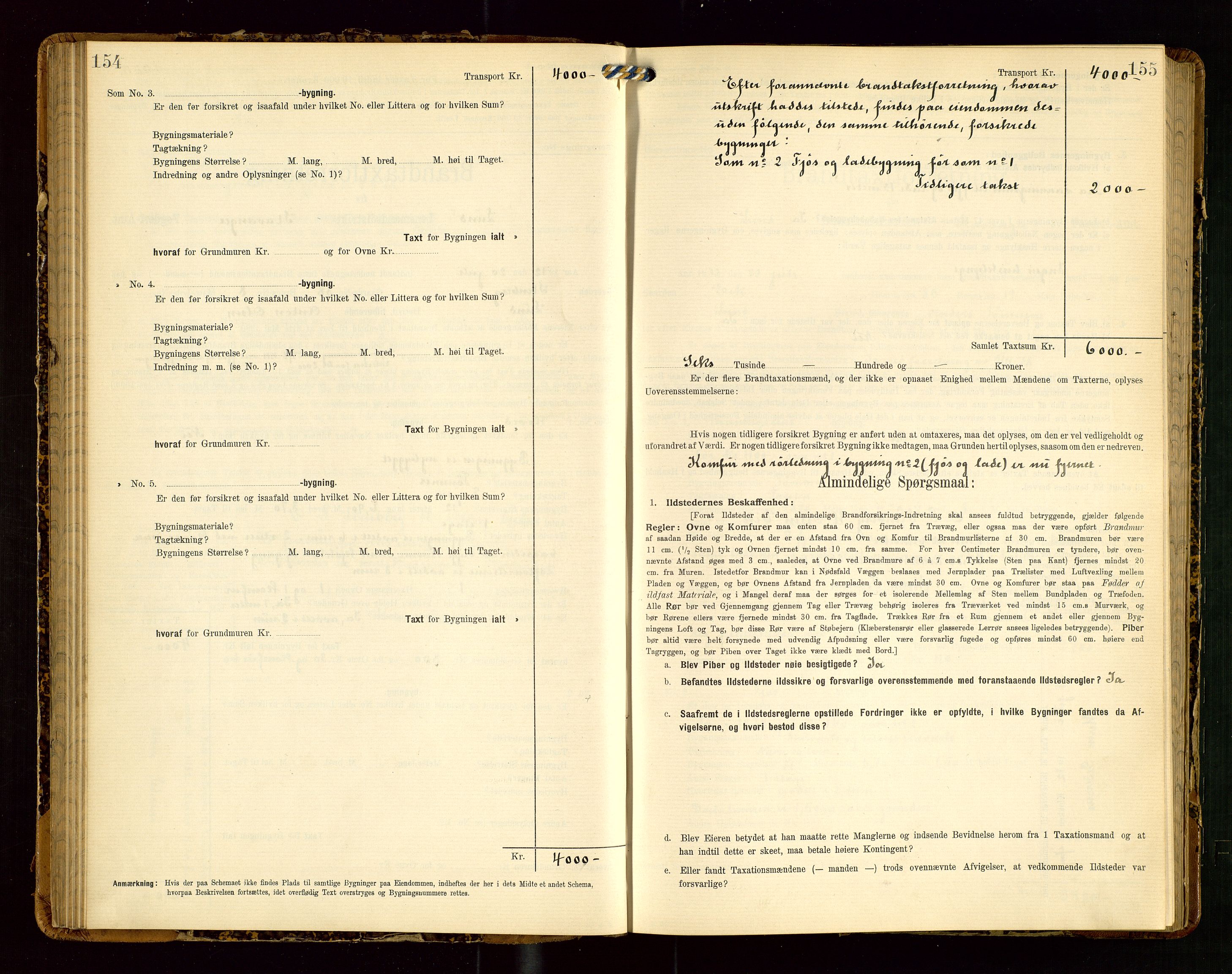 Lund lensmannskontor, SAST/A-100303/Gob/L0002: "Brandtakstprotokol", 1908-1918, p. 154-155