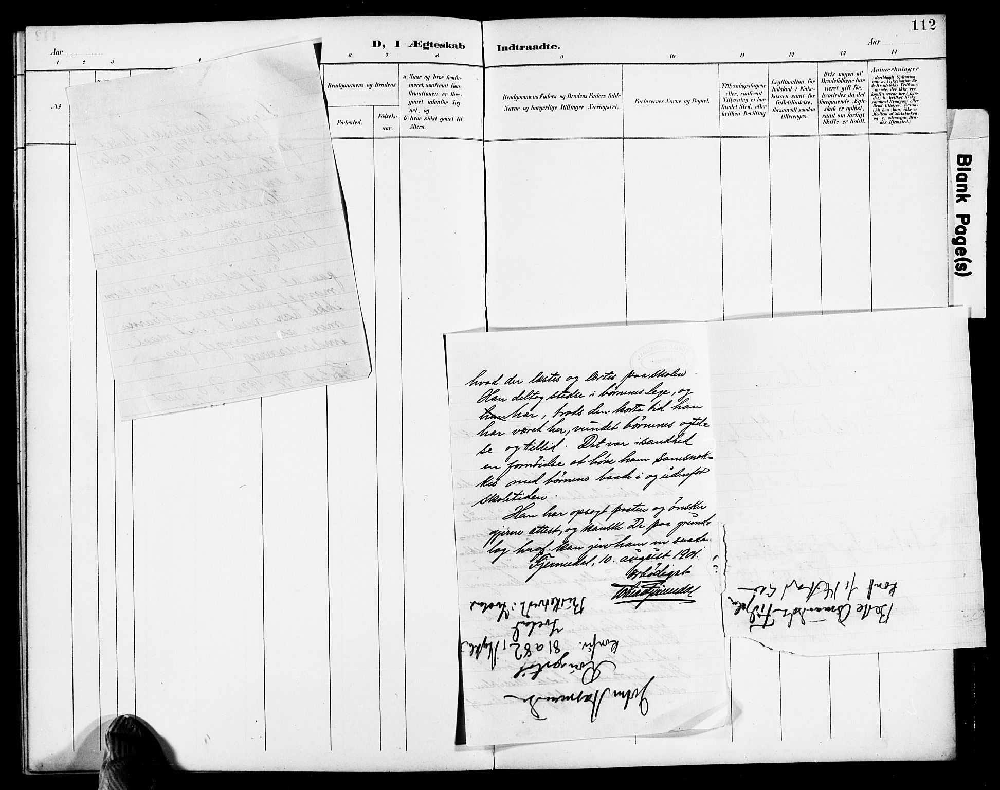 Herefoss sokneprestkontor, SAK/1111-0019/F/Fb/Fbb/L0003: Parish register (copy) no. B 3, 1892-1917, p. 112