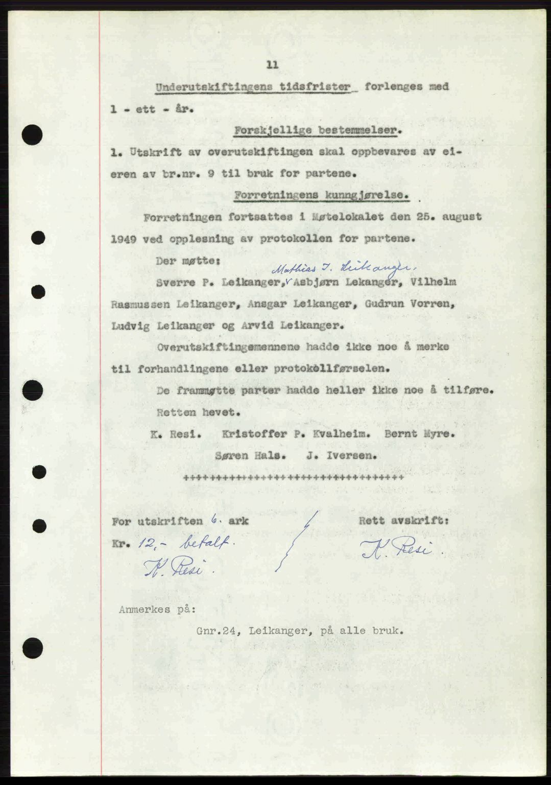 Nordfjord sorenskriveri, SAB/A-2801/02/02b/02bj/L0016a: Mortgage book no. A16 I, 1949-1950, Diary no: : 424/1950