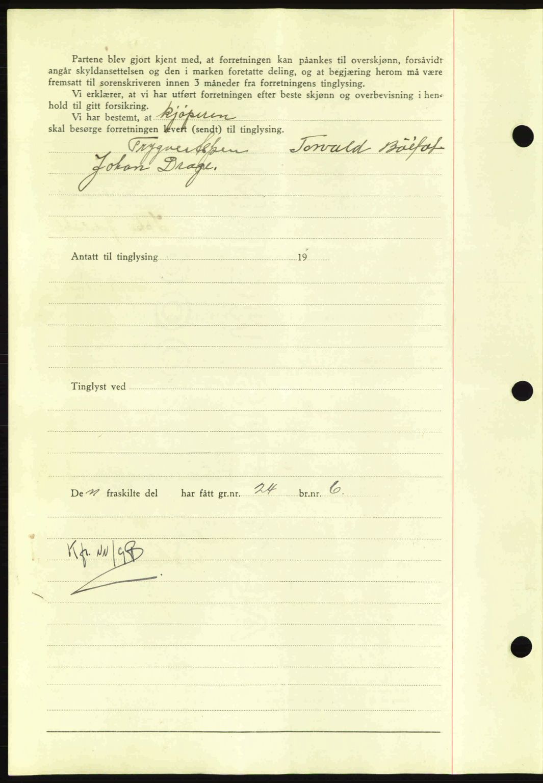 Nordmøre sorenskriveri, AV/SAT-A-4132/1/2/2Ca: Mortgage book no. A91, 1941-1942, Diary no: : 63/1942