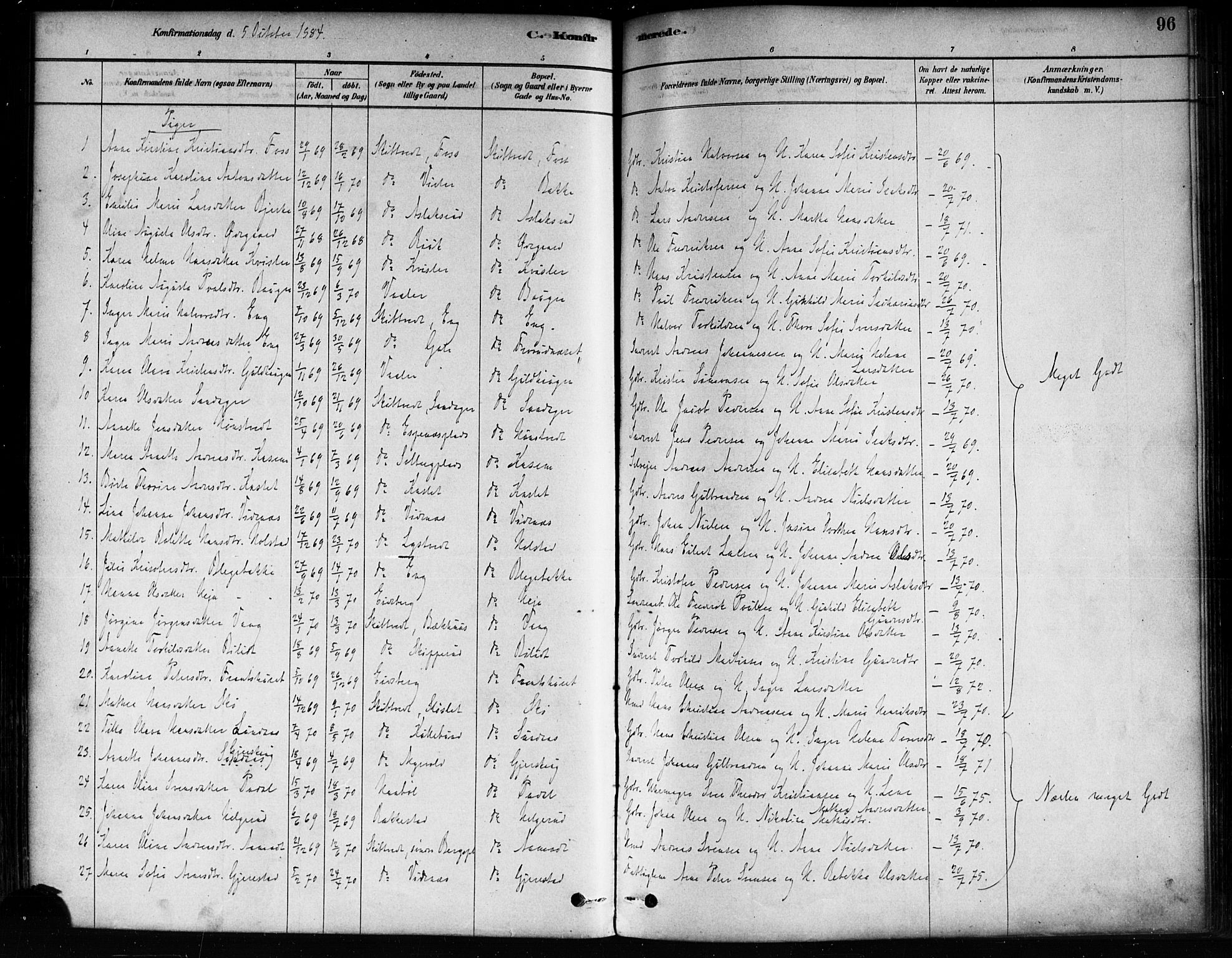 Skiptvet prestekontor Kirkebøker, AV/SAO-A-20009/F/Fa/L0009: Parish register (official) no. 9, 1878-1900, p. 96