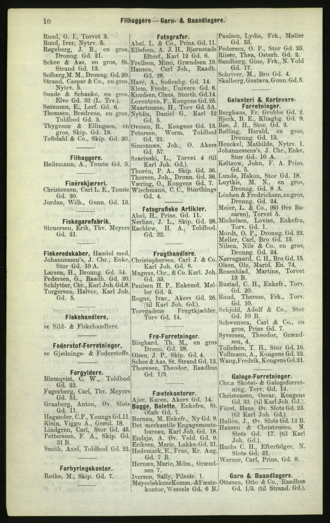 Kristiania/Oslo adressebok, PUBL/-, 1882, p. 10