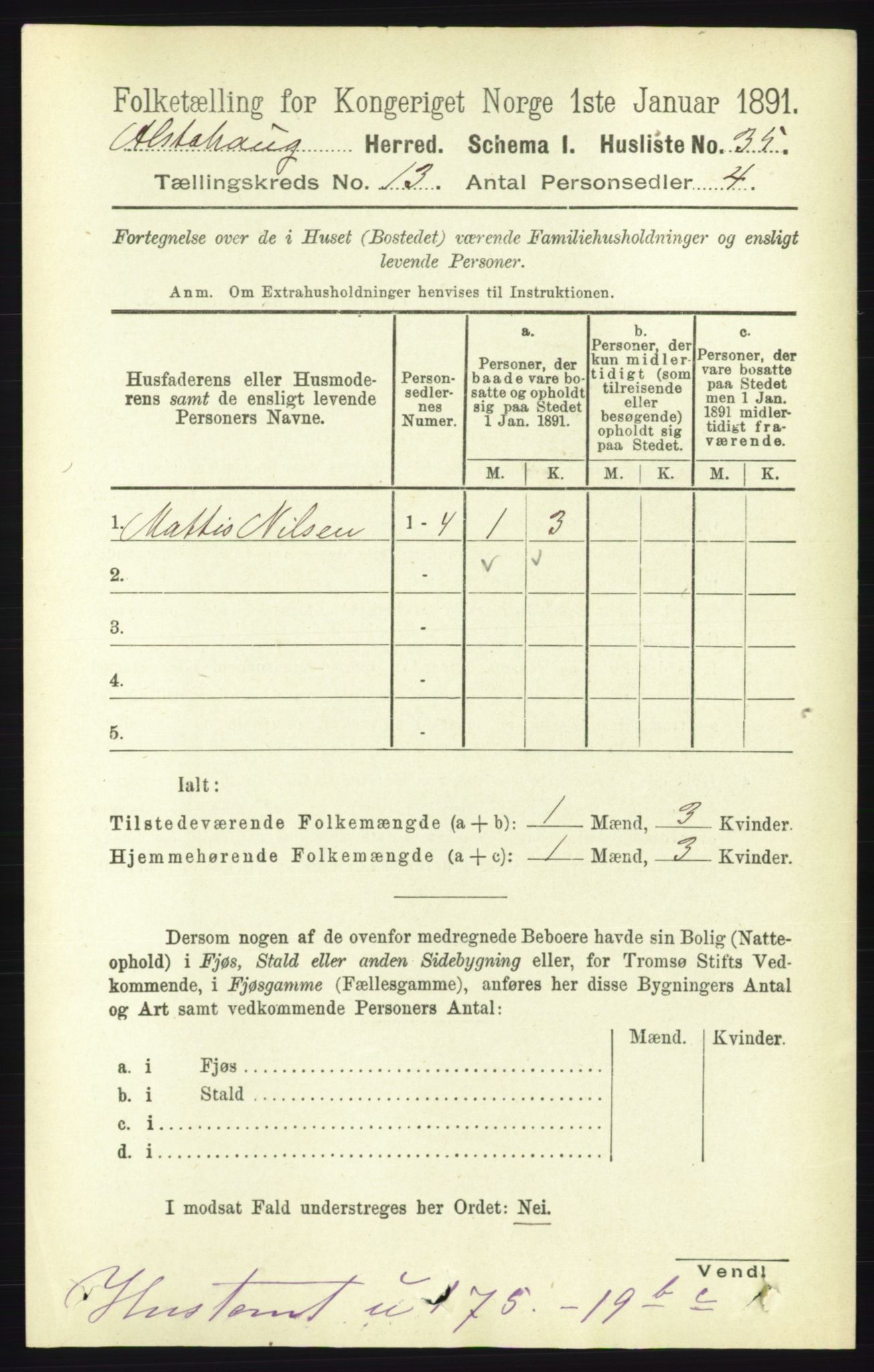 RA, 1891 census for 1820 Alstahaug, 1891, p. 4652