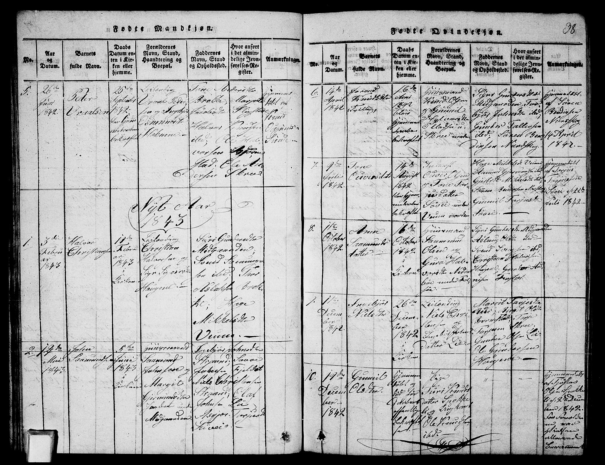 Fyresdal kirkebøker, SAKO/A-263/G/Ga/L0003: Parish register (copy) no. I 3, 1815-1863, p. 38