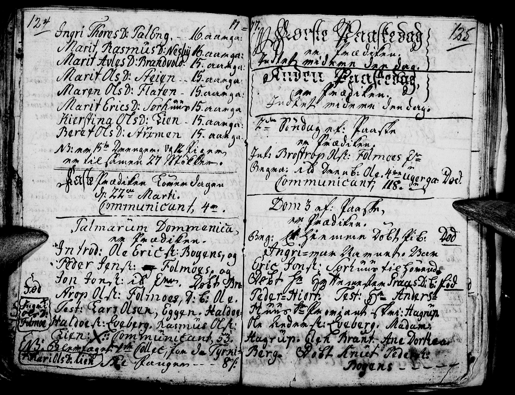 Tynset prestekontor, SAH/PREST-058/H/Ha/Hab/L0009: Parish register (official) no. 9, 1769-1781, p. 124-125