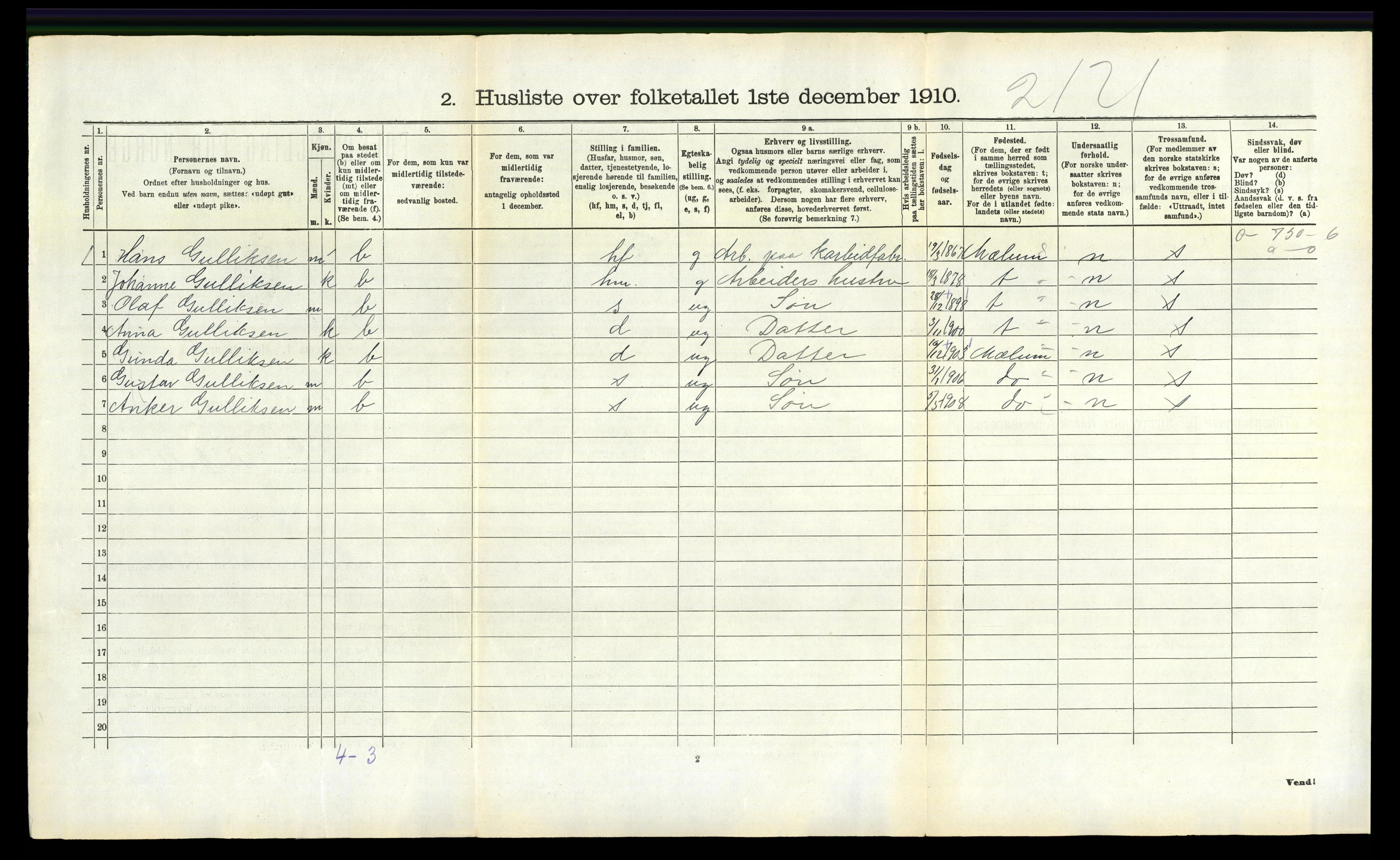 RA, 1910 census for Skåtøy, 1910, p. 850