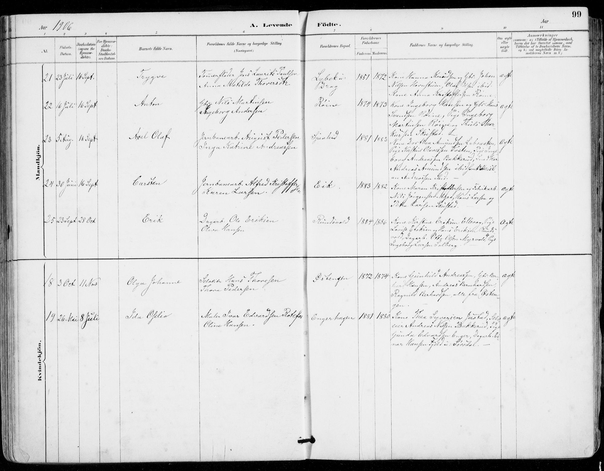 Sylling kirkebøker, AV/SAKO-A-247/F/Fa/L0001: Parish register (official) no. 1, 1883-1910, p. 99