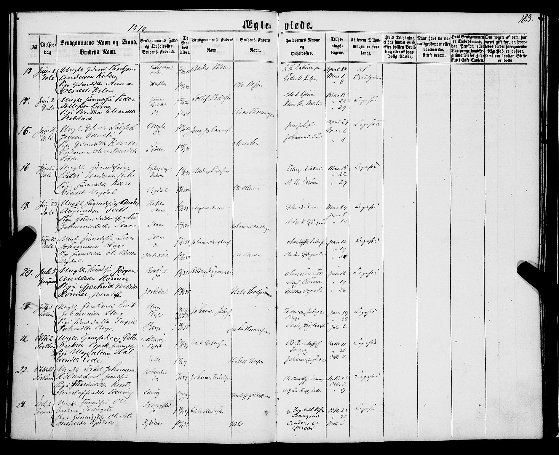 Luster sokneprestembete, AV/SAB-A-81101/H/Haa/Haaa/L0008: Parish register (official) no. A 8, 1860-1870, p. 183