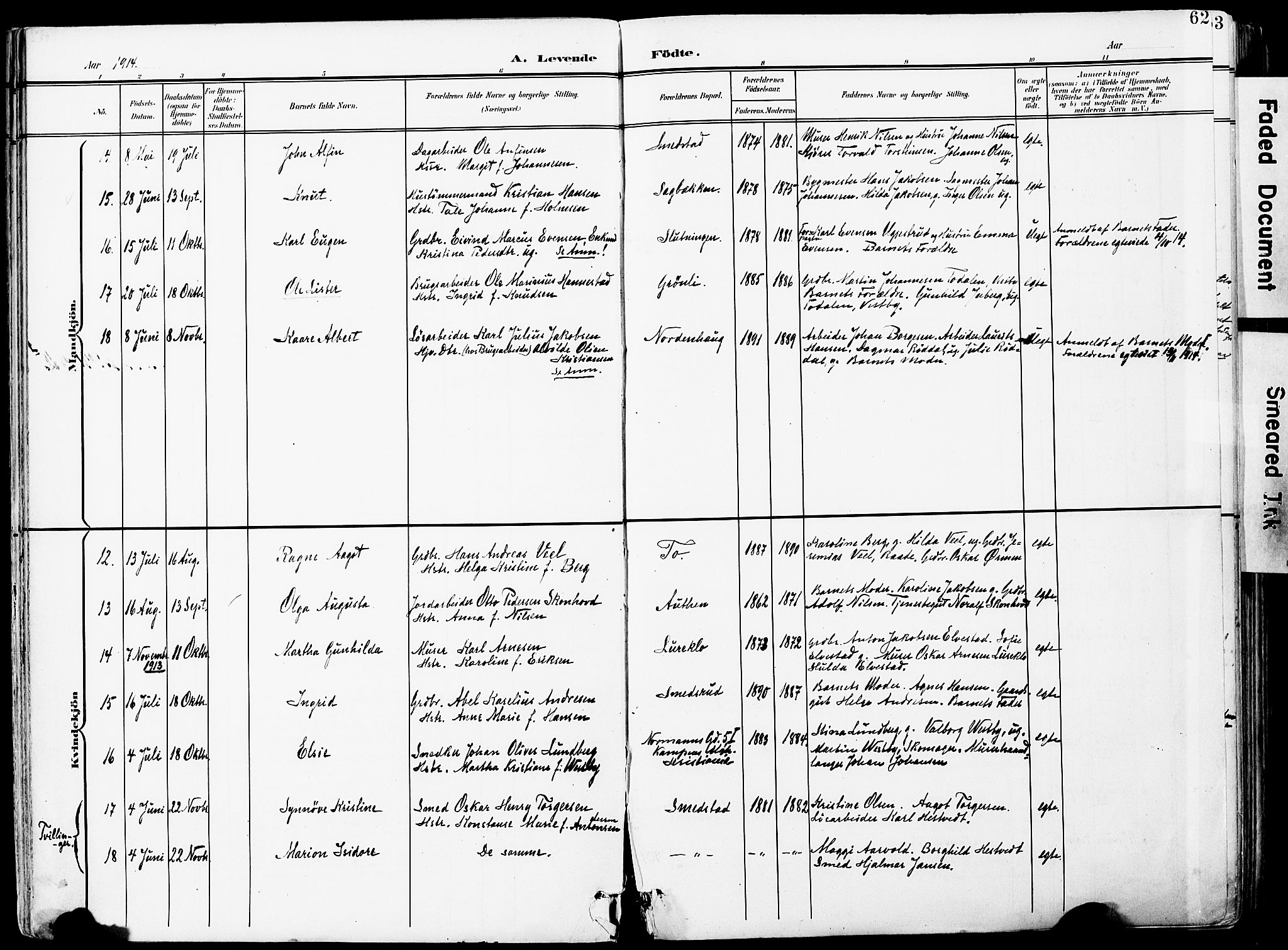 Vestby prestekontor Kirkebøker, AV/SAO-A-10893/F/Fa/L0010: Parish register (official) no. I 10, 1900-1926, p. 62