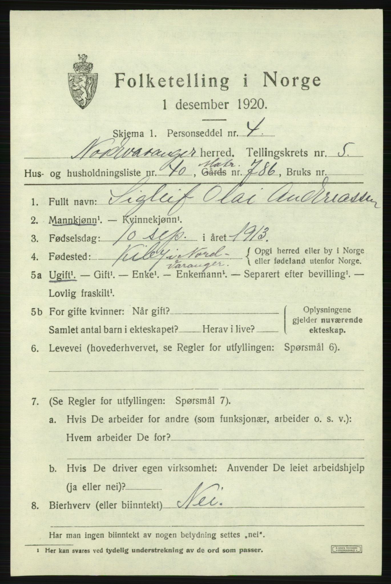 SATØ, 1920 census for Nord-Varanger, 1920, p. 2569