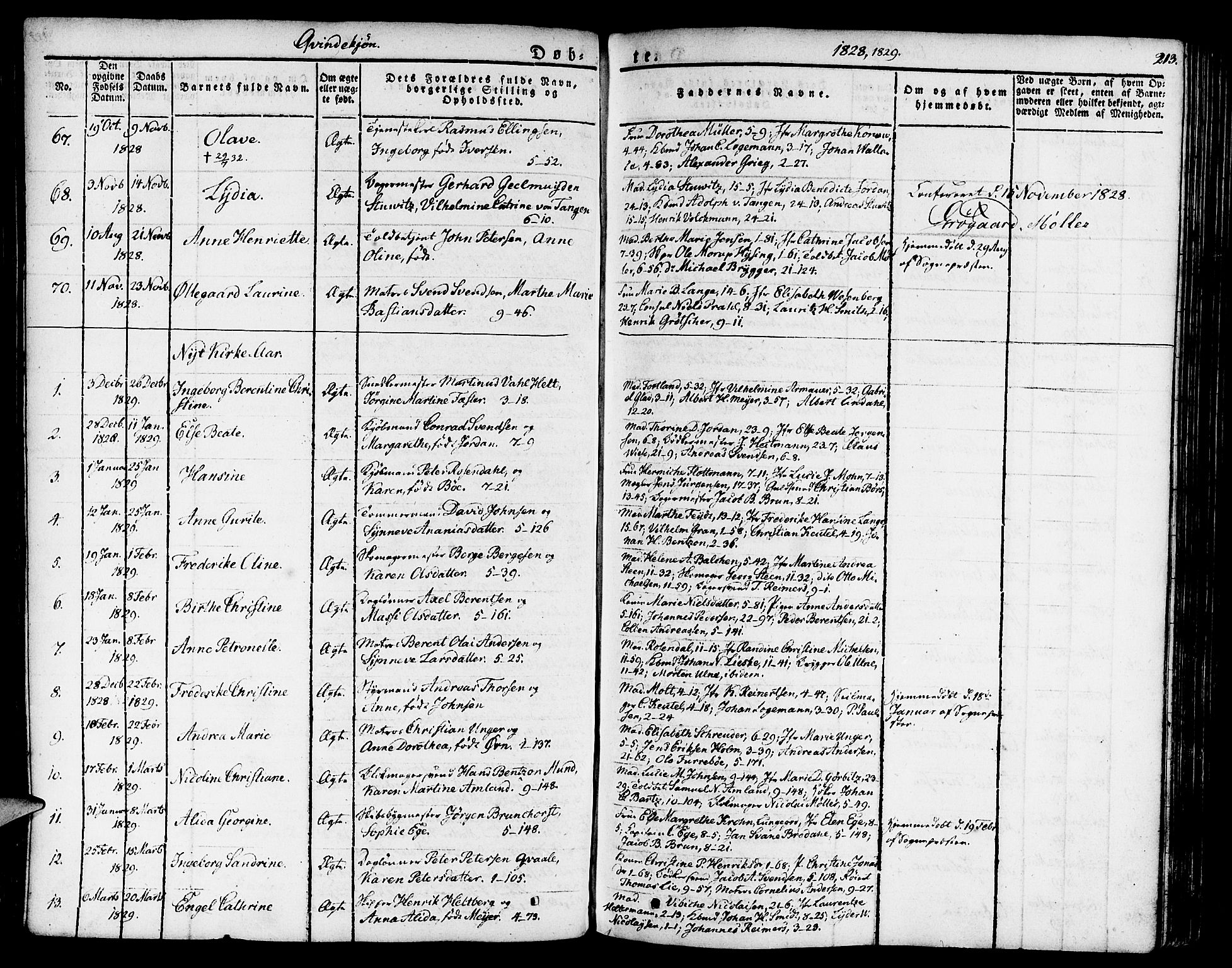 Nykirken Sokneprestembete, AV/SAB-A-77101/H/Haa/L0012: Parish register (official) no. A 12, 1821-1844, p. 213