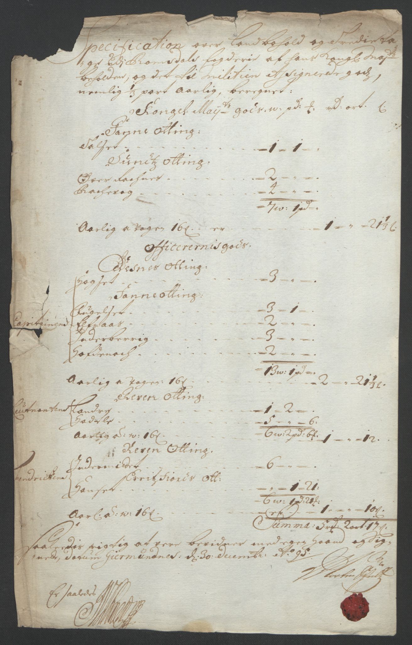 Rentekammeret inntil 1814, Reviderte regnskaper, Fogderegnskap, RA/EA-4092/R55/L3652: Fogderegnskap Romsdal, 1695-1696, p. 120