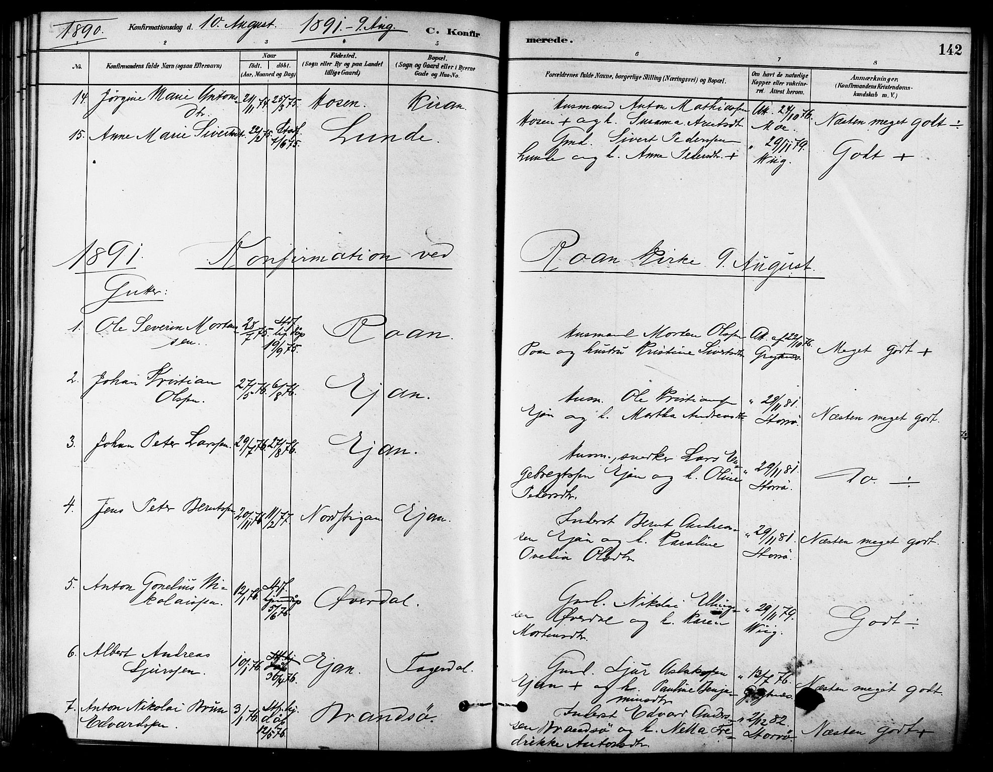 Ministerialprotokoller, klokkerbøker og fødselsregistre - Sør-Trøndelag, SAT/A-1456/657/L0707: Parish register (official) no. 657A08, 1879-1893, p. 142