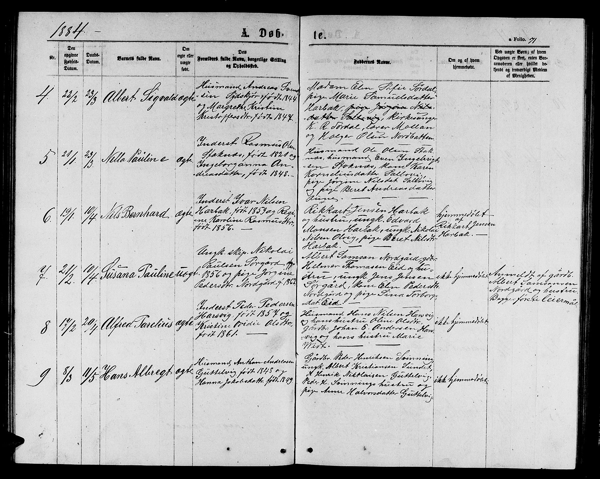 Ministerialprotokoller, klokkerbøker og fødselsregistre - Sør-Trøndelag, SAT/A-1456/656/L0695: Parish register (copy) no. 656C01, 1867-1889, p. 71