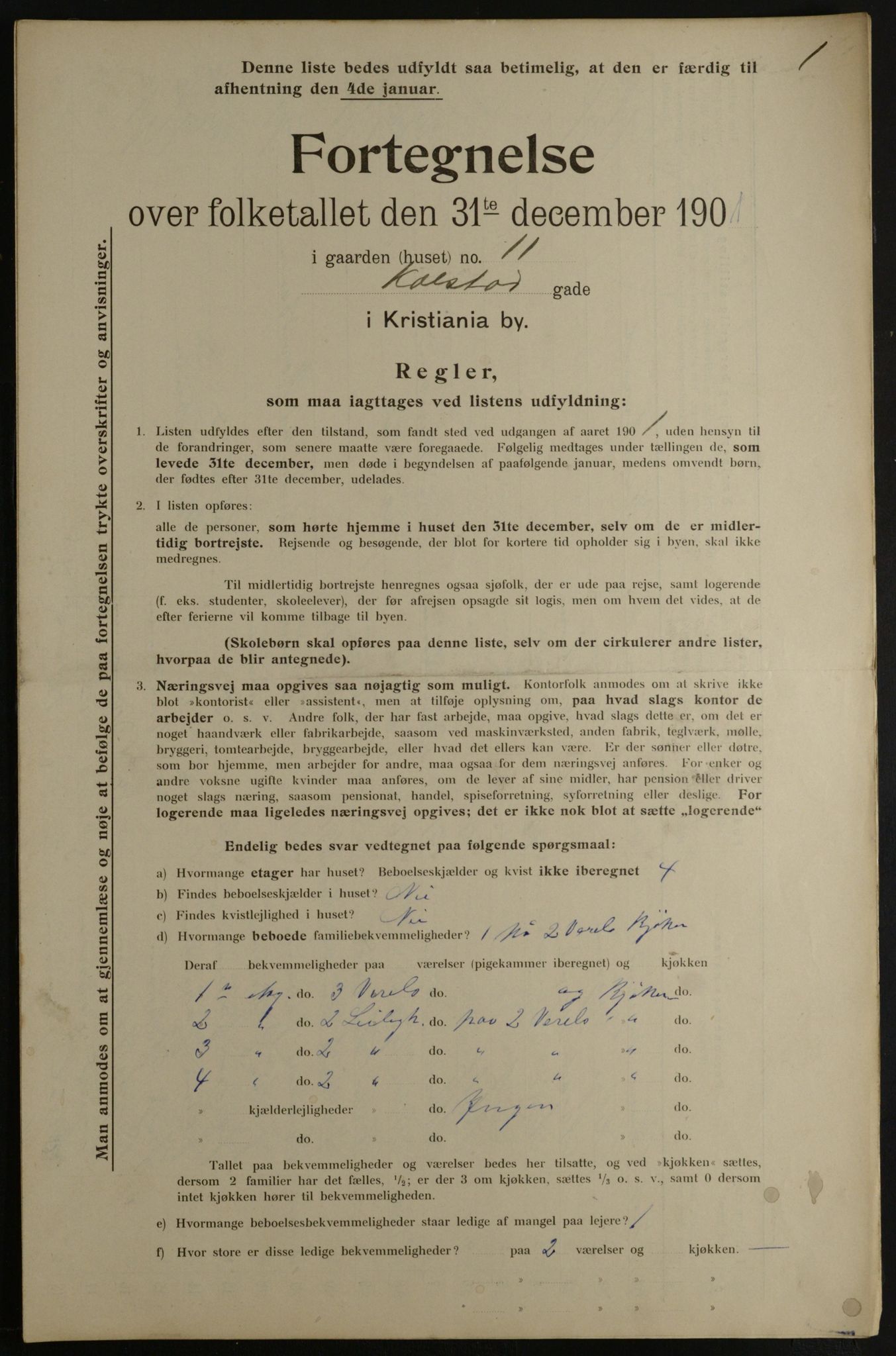 OBA, Municipal Census 1901 for Kristiania, 1901, p. 8096