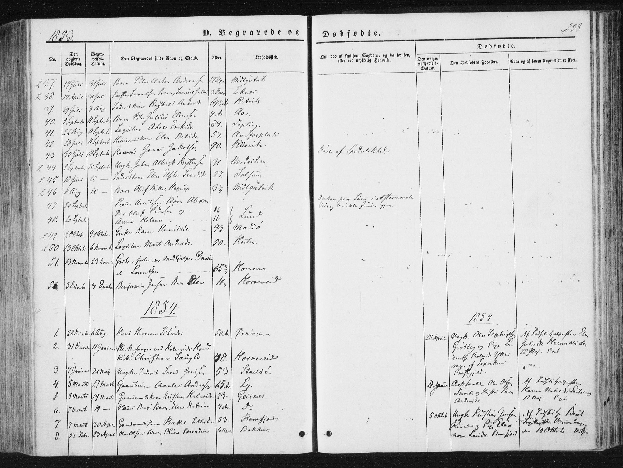 Ministerialprotokoller, klokkerbøker og fødselsregistre - Nord-Trøndelag, AV/SAT-A-1458/780/L0640: Parish register (official) no. 780A05, 1845-1856, p. 238