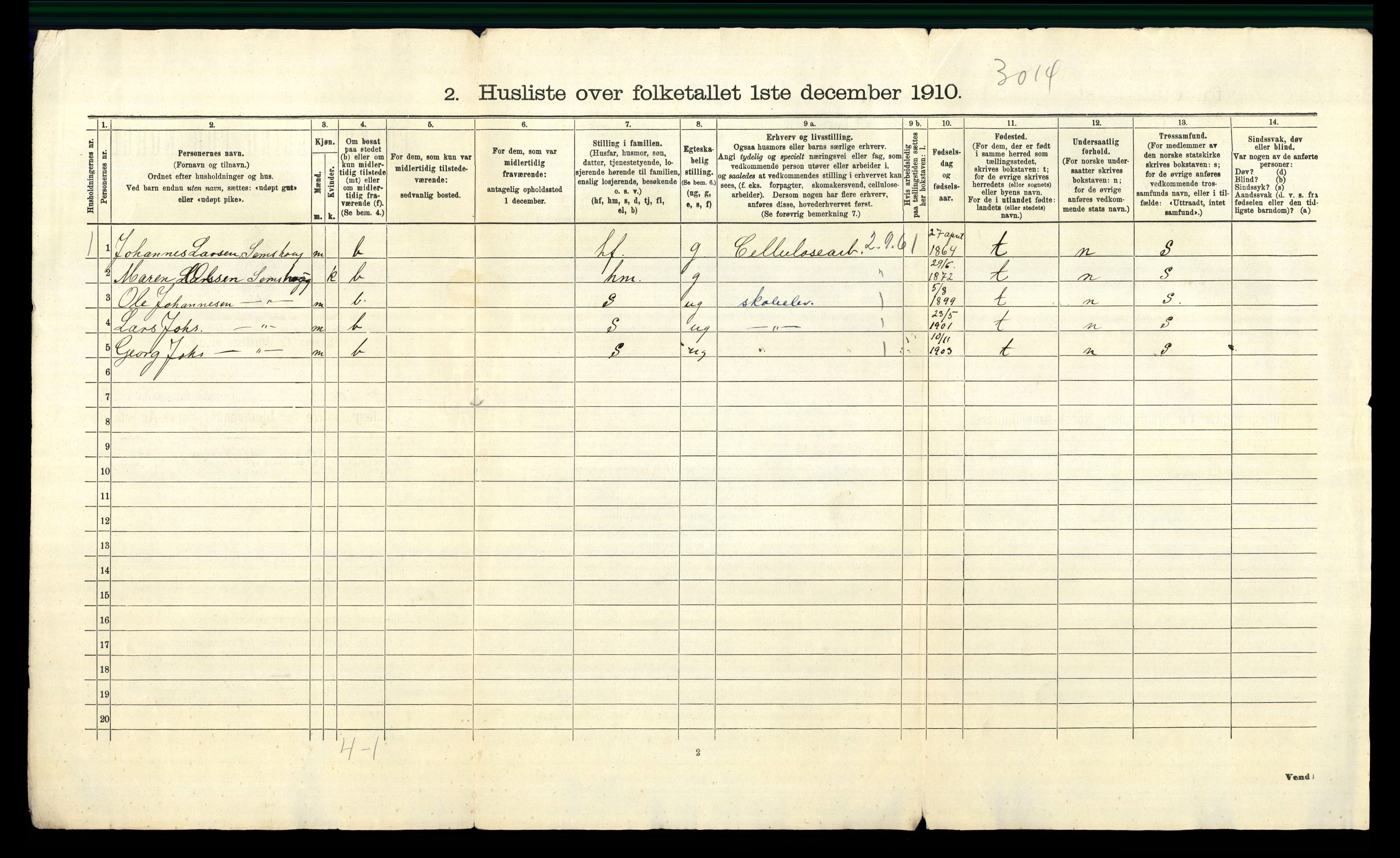 RA, 1910 census for Øvre Eiker, 1910, p. 1530