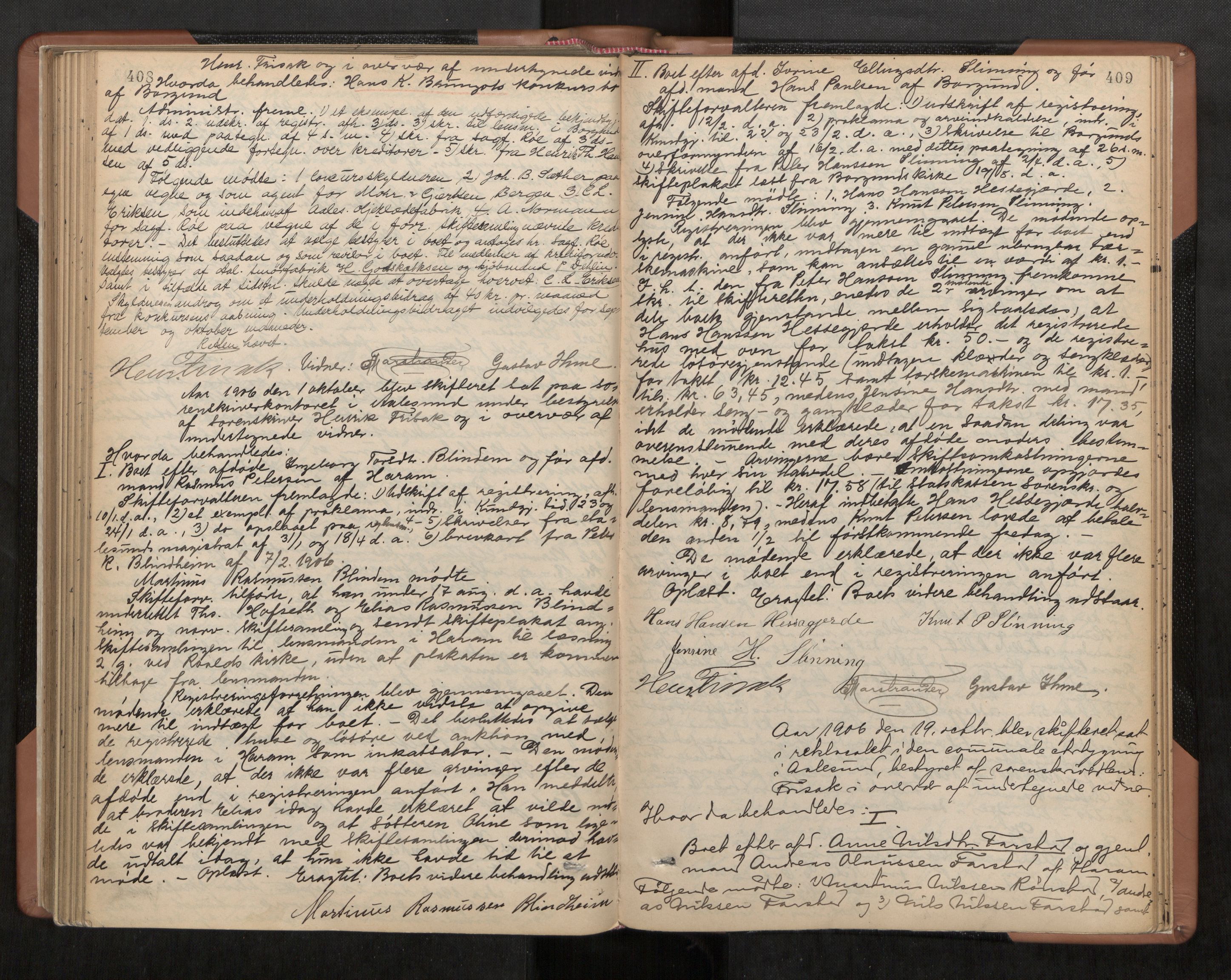 Nordre Sunnmøre sorenskriveri, AV/SAT-A-0006/1/3/3B/L0003: Skiftebehandlingsprotokoll 3, 1892-1907, p. 408-409