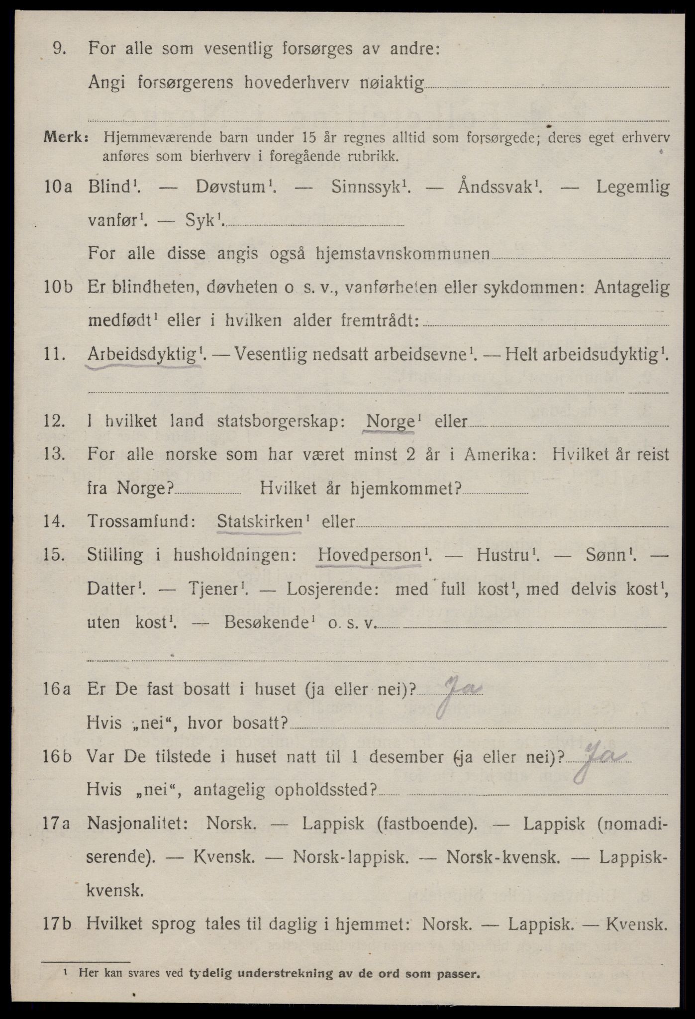 SAT, 1920 census for Geitastrand, 1920, p. 1302