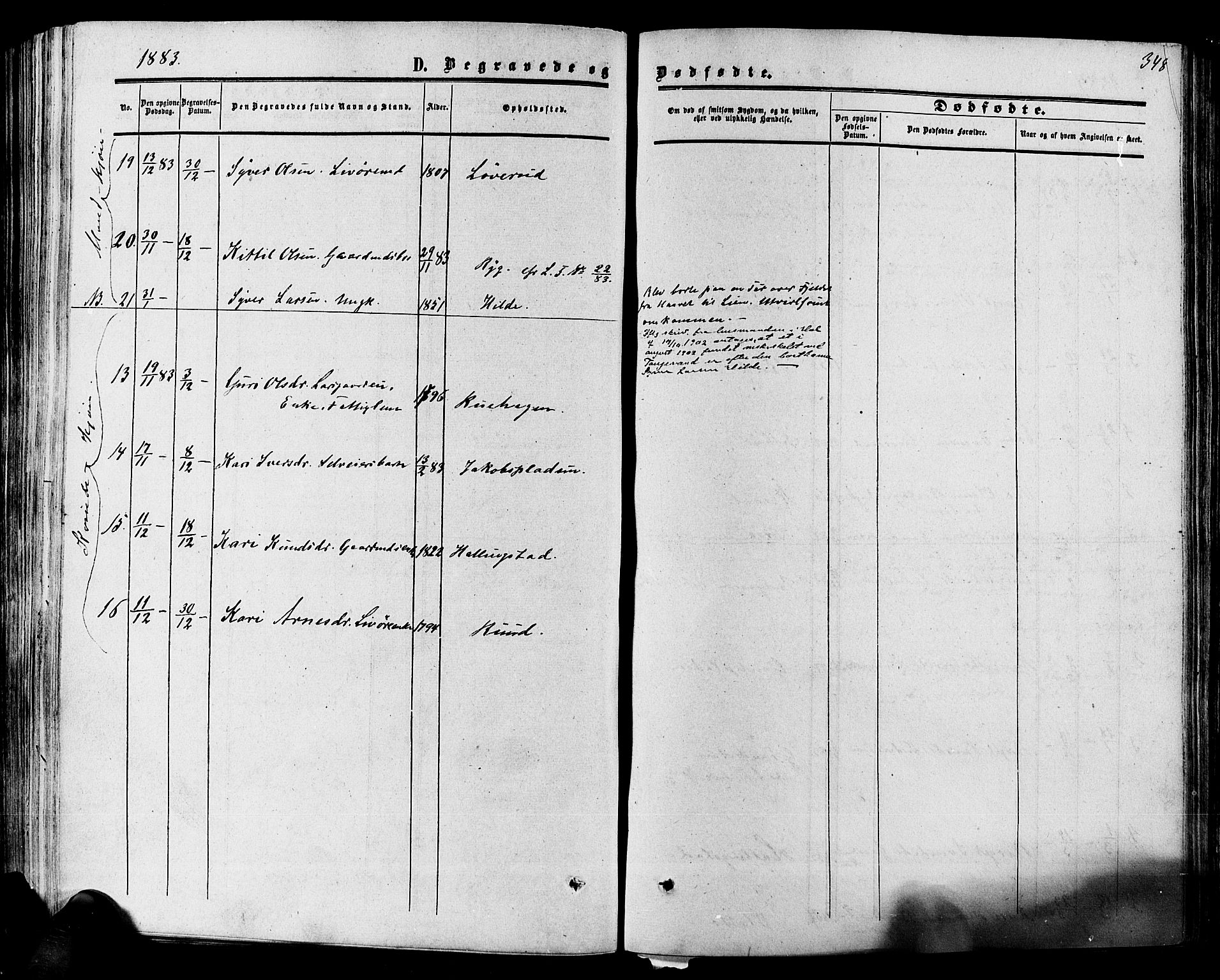 Hol kirkebøker, SAKO/A-227/F/Fa/L0002: Parish register (official) no. I 2, 1870-1886, p. 348