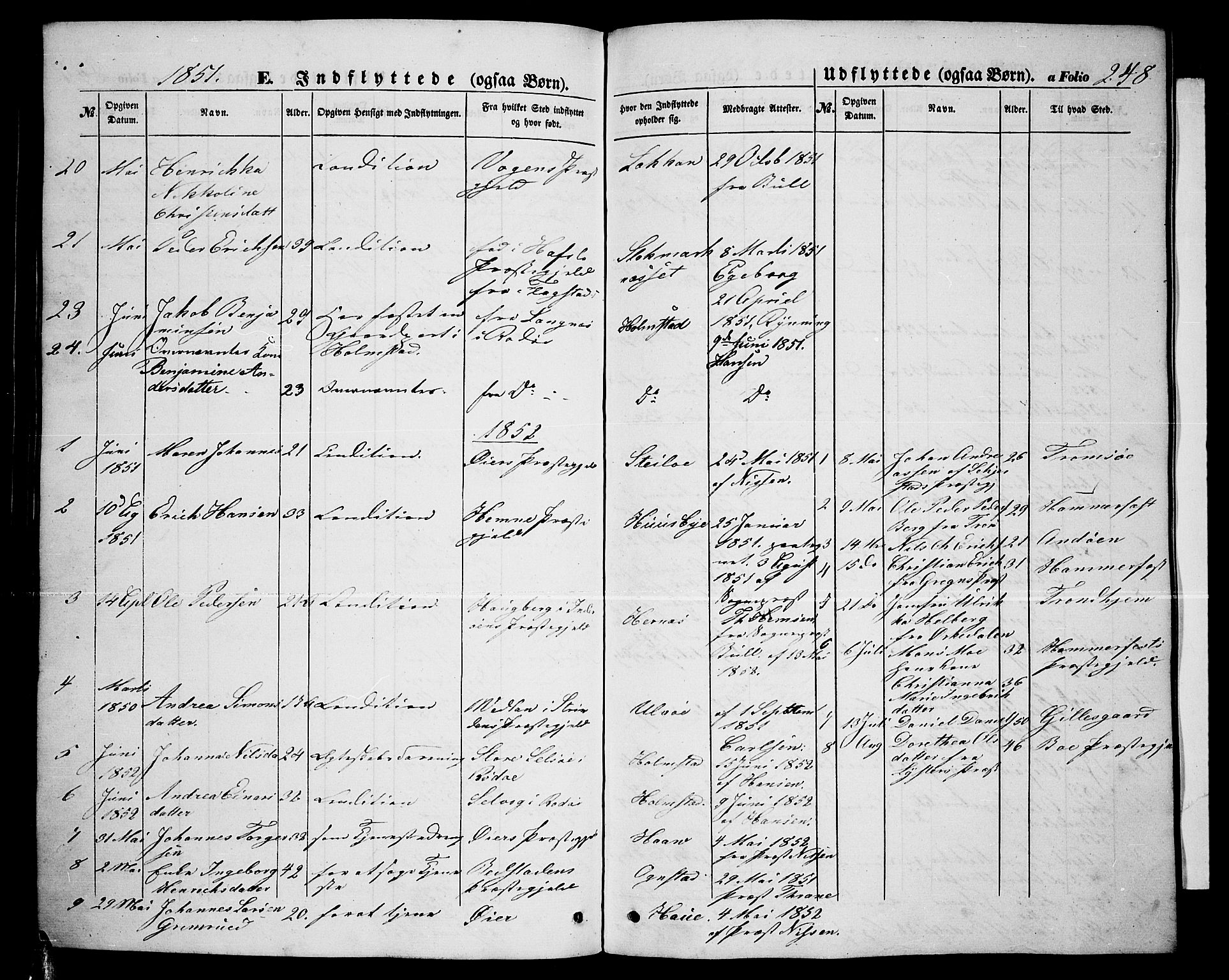 Ministerialprotokoller, klokkerbøker og fødselsregistre - Nordland, AV/SAT-A-1459/888/L1265: Parish register (copy) no. 888C03, 1850-1863, p. 248