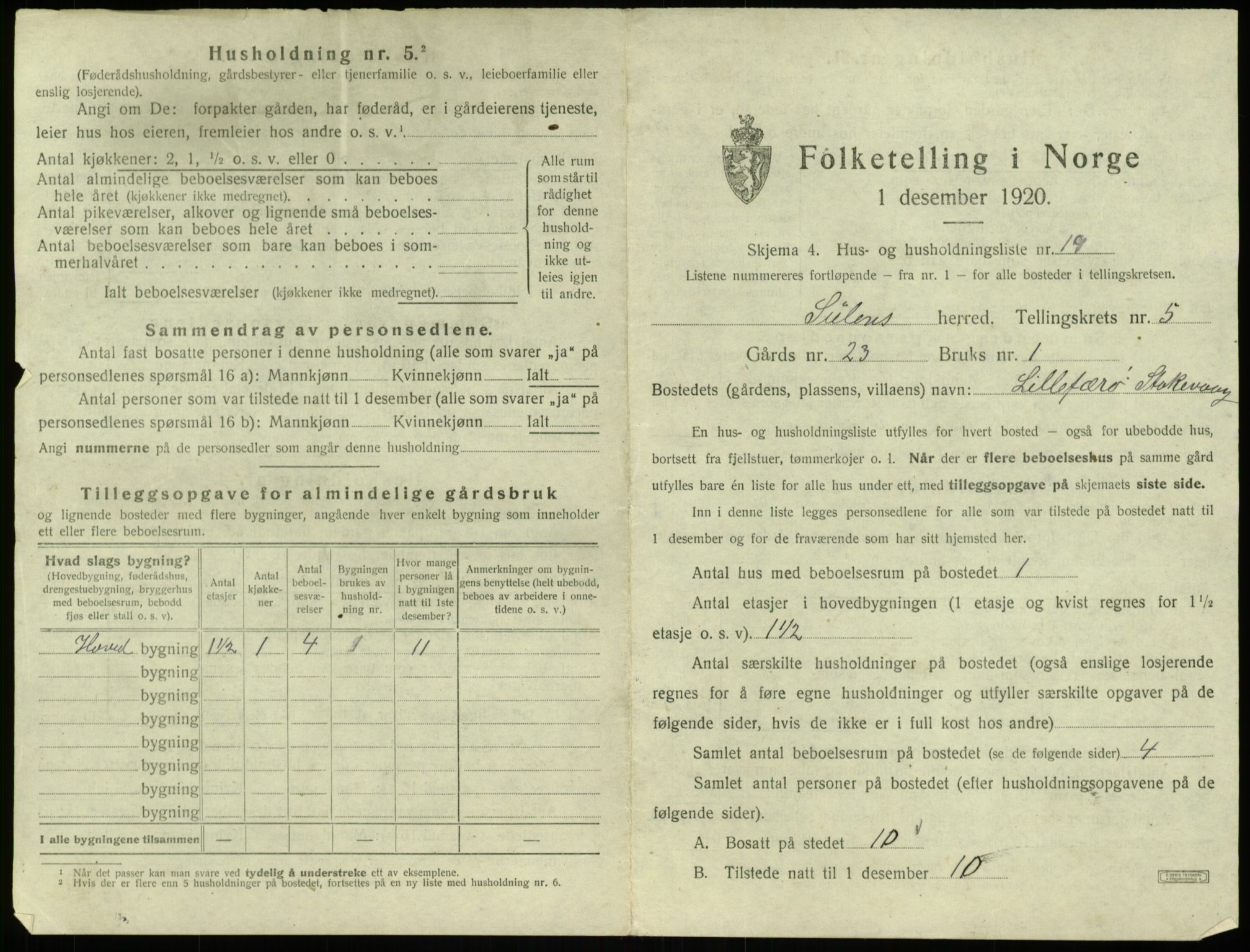 SAB, 1920 census for Solund, 1920, p. 341