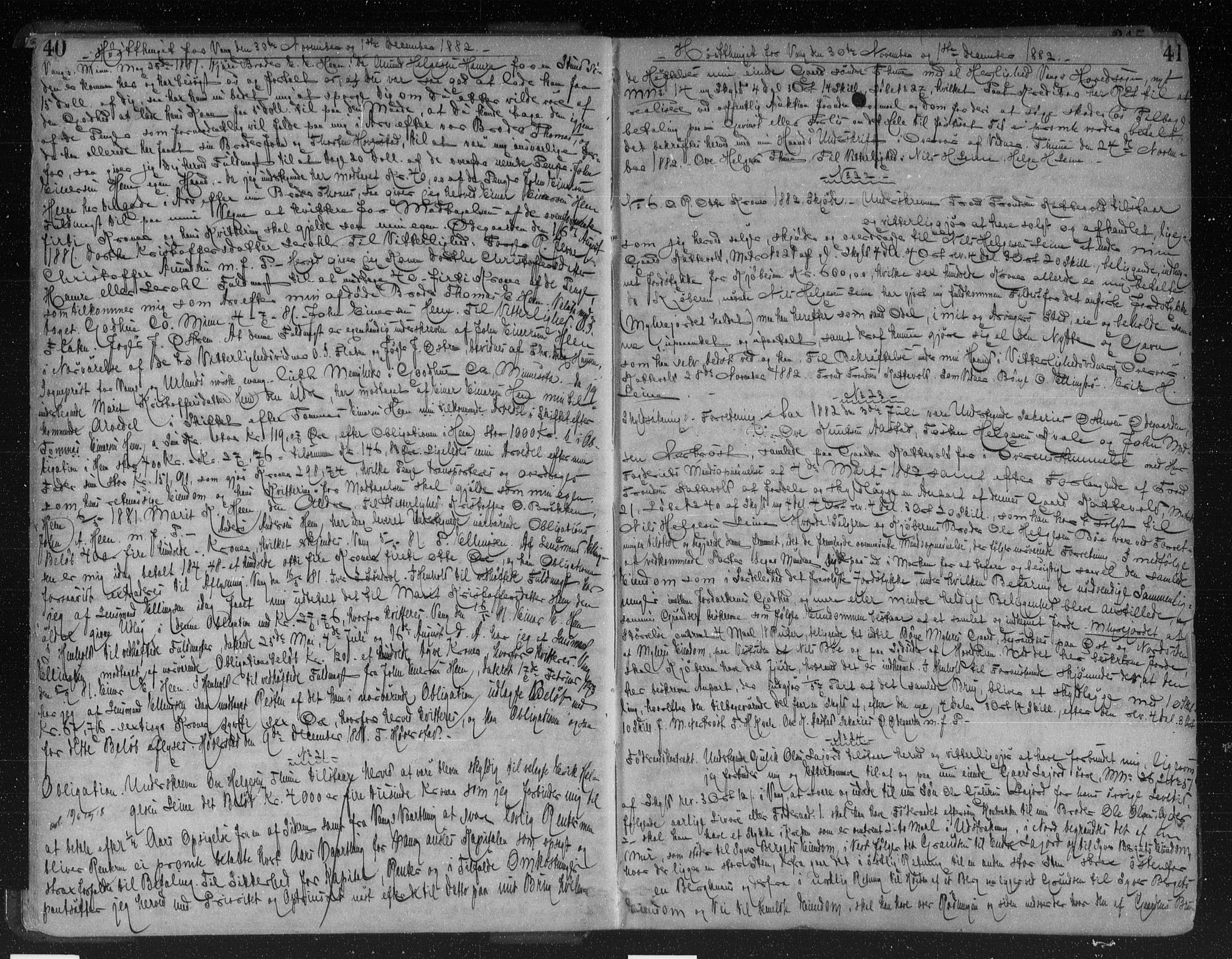 Valdres sorenskriveri, AV/SAH-TING-016/H/Hb/Hba/L0017: Mortgage book no. 17, 1882-1886, p. 40-41