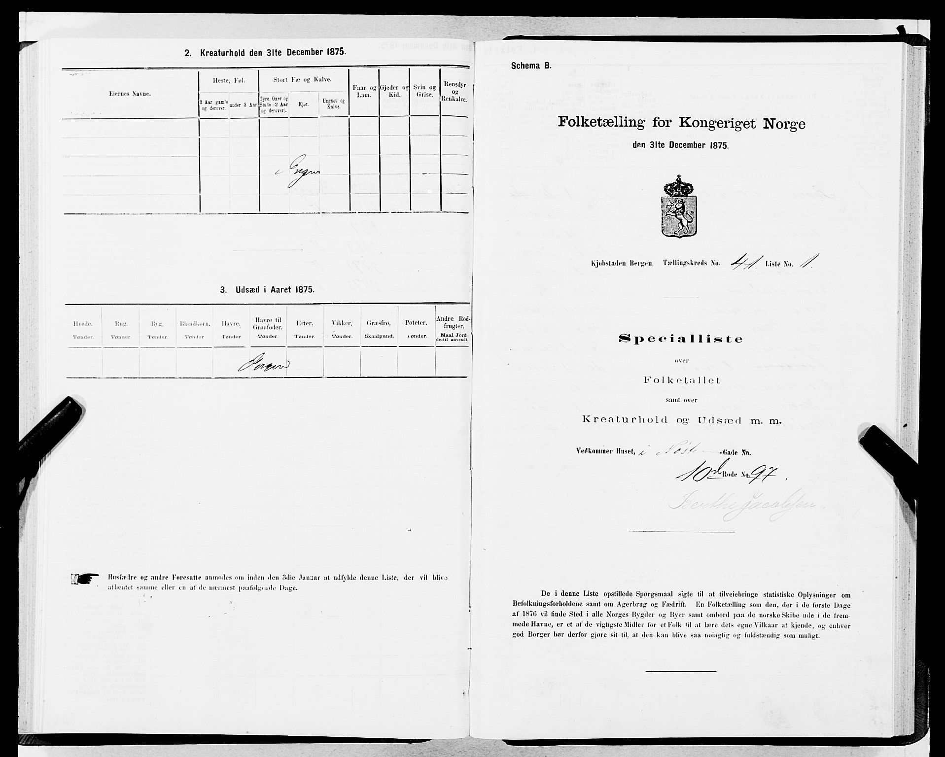 SAB, 1875 census for 1301 Bergen, 1875, p. 2124