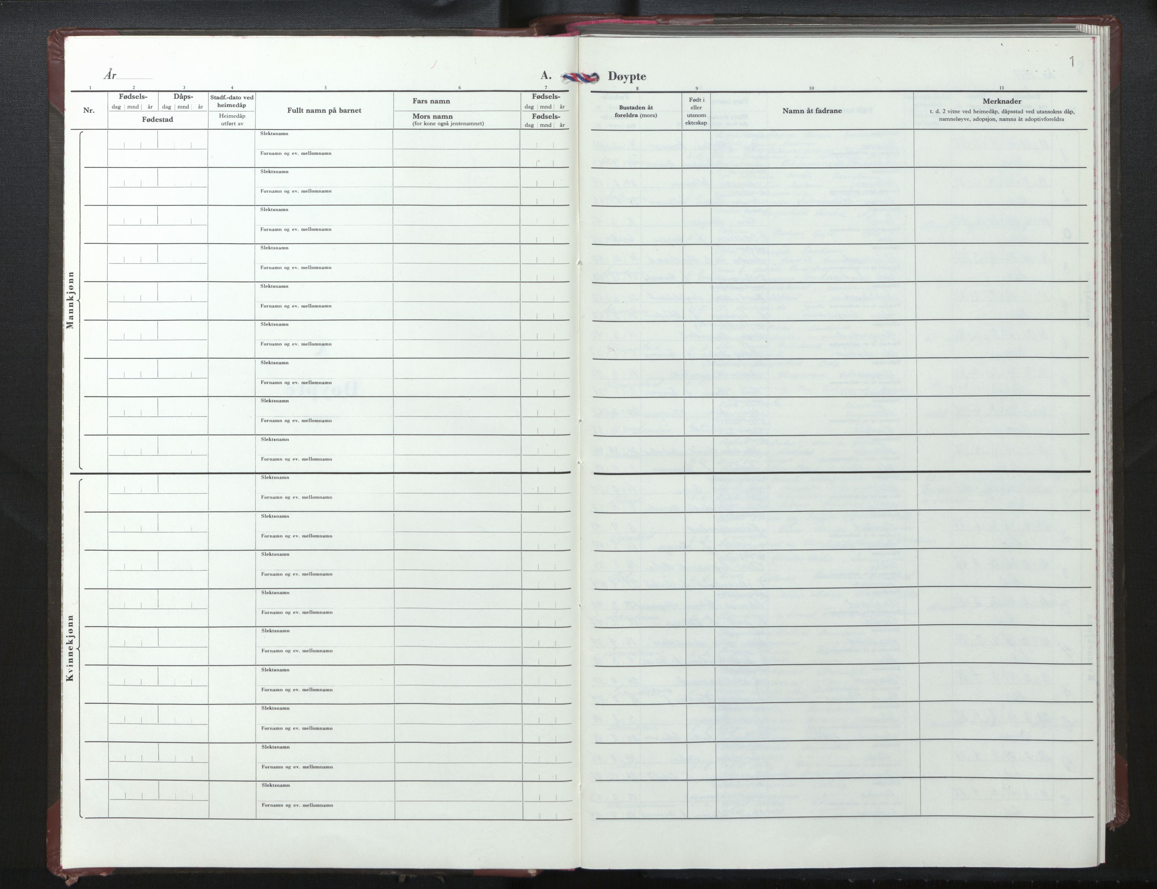 Gloppen sokneprestembete, AV/SAB-A-80101/H/Hab/Habb/L0007: Parish register (copy) no. B 7, 1977-1991, p. 1a