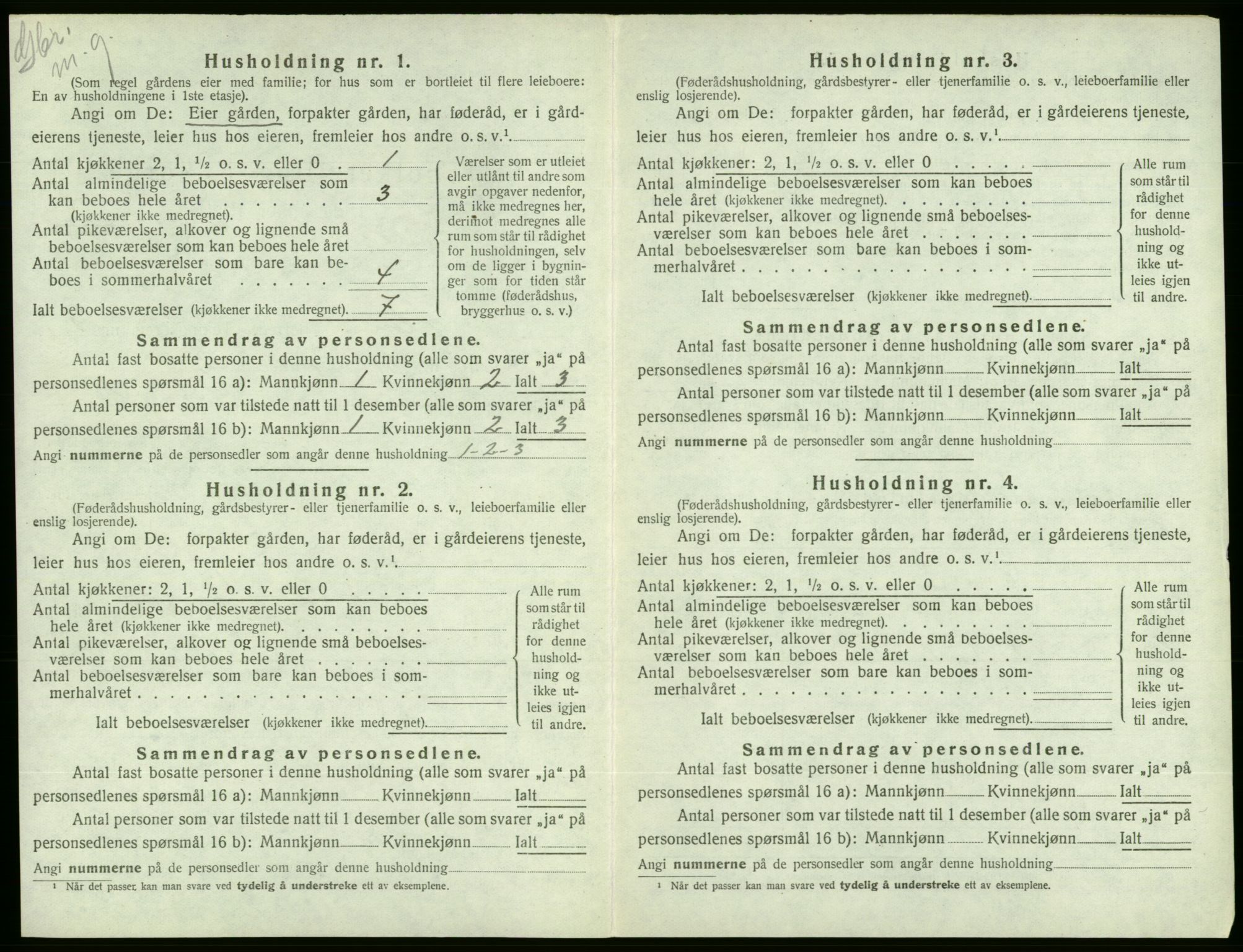 SAB, 1920 census for Ølen, 1920, p. 676