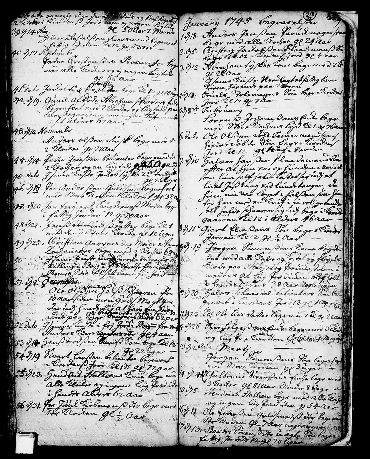 Skien kirkebøker, SAKO/A-302/F/Fa/L0002: Parish register (official) no. 2, 1716-1757, p. 218