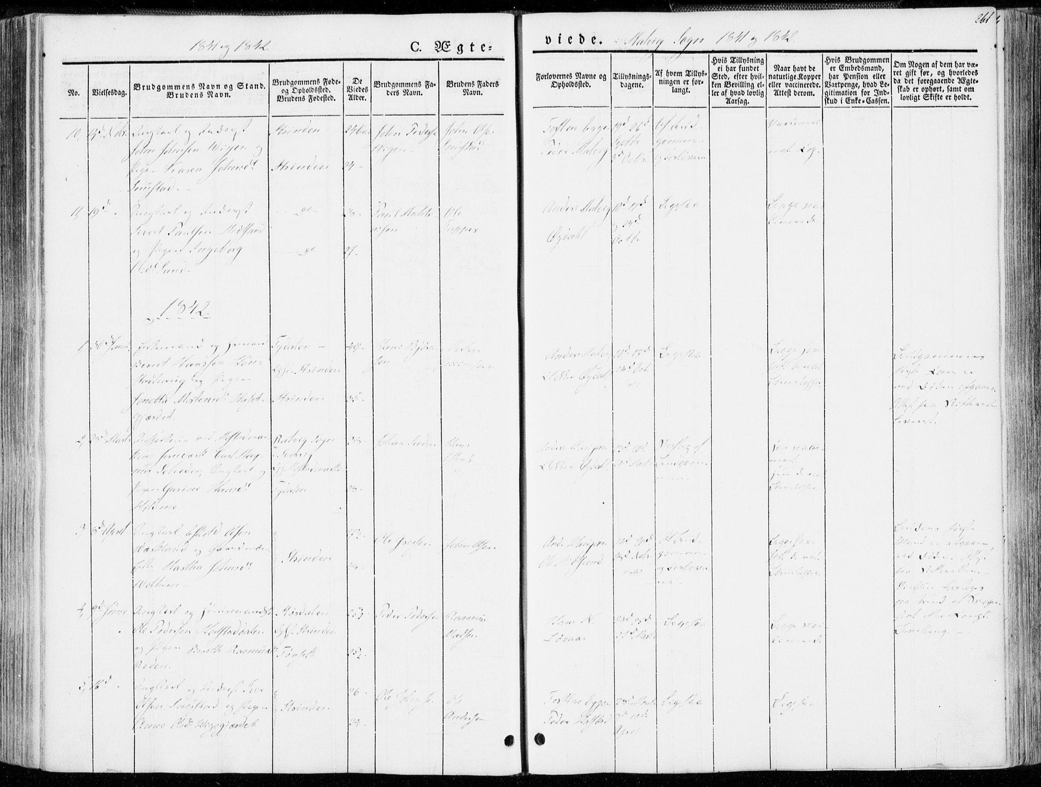 Ministerialprotokoller, klokkerbøker og fødselsregistre - Sør-Trøndelag, SAT/A-1456/606/L0290: Parish register (official) no. 606A05, 1841-1847, p. 261