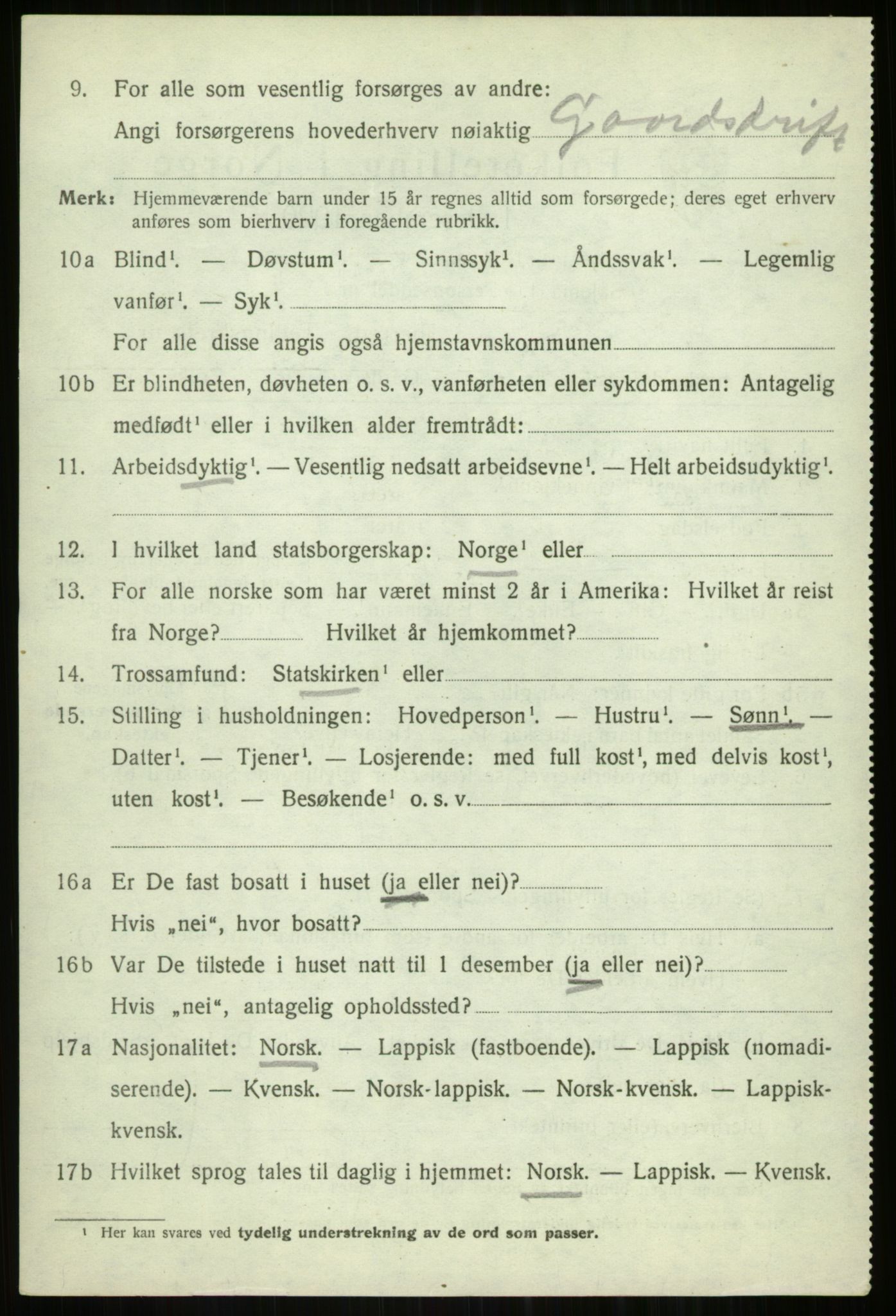 SATØ, 1920 census for Balsfjord, 1920, p. 7588