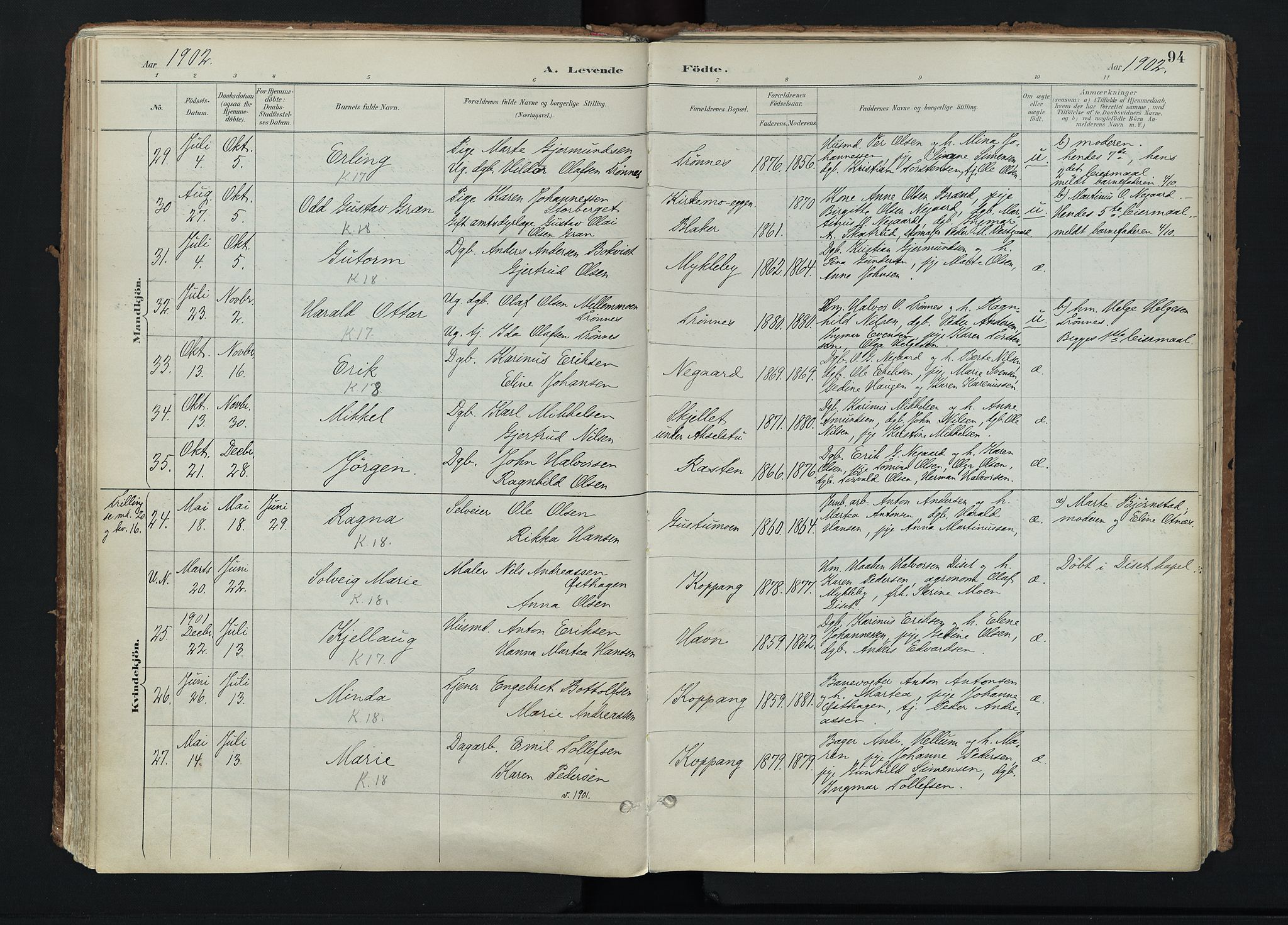 Stor-Elvdal prestekontor, AV/SAH-PREST-052/H/Ha/Haa/L0004: Parish register (official) no. 4, 1890-1922, p. 94