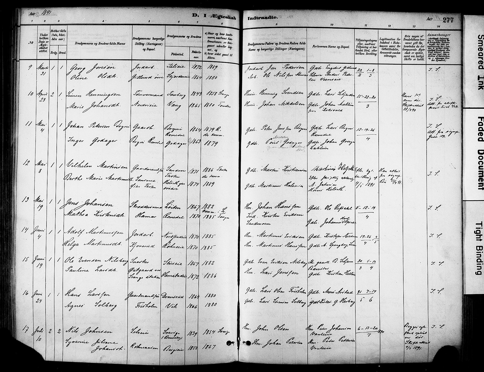 Stange prestekontor, AV/SAH-PREST-002/K/L0017: Parish register (official) no. 17, 1880-1893, p. 277