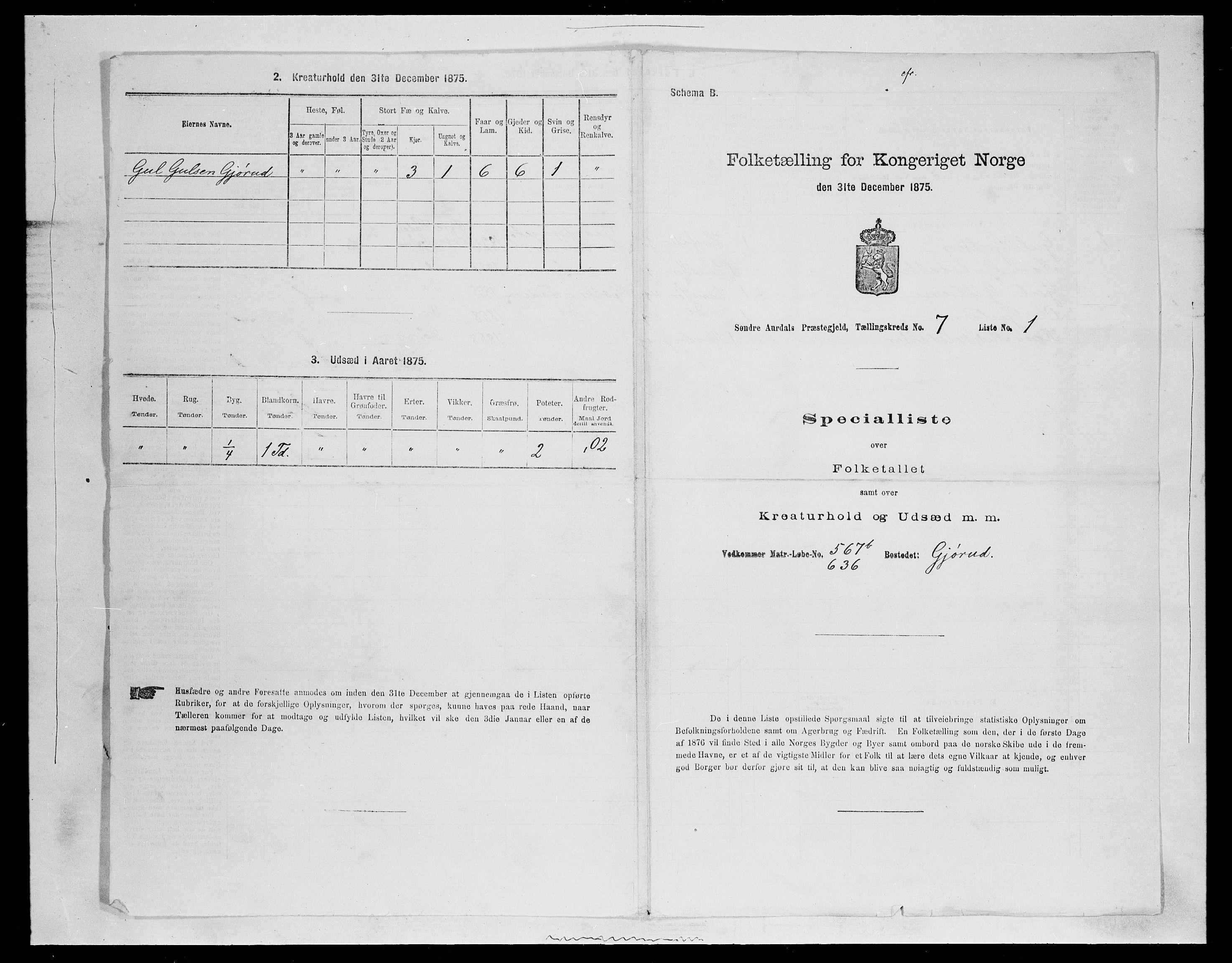 SAH, 1875 census for 0540P Sør-Aurdal, 1875, p. 1150