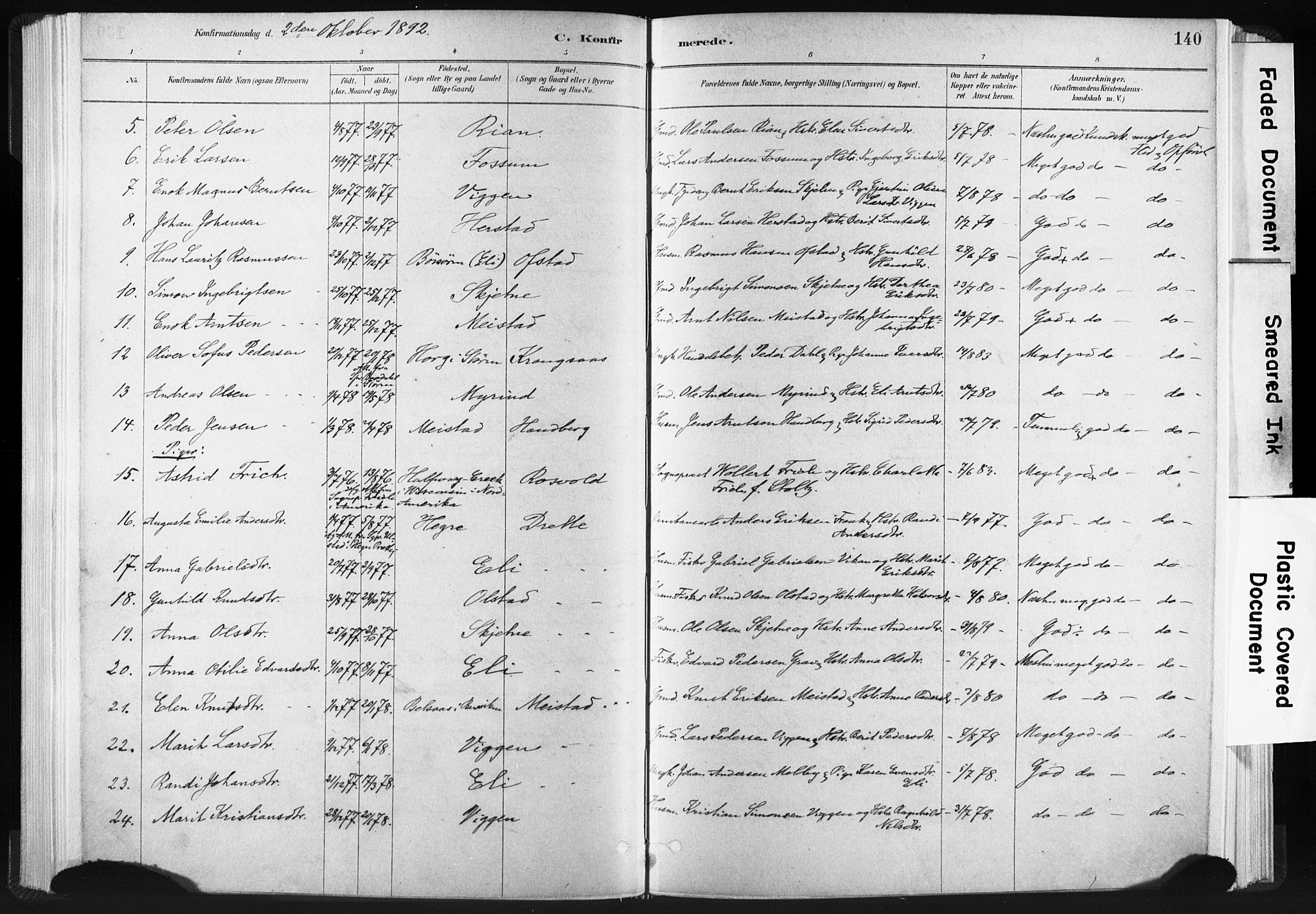 Ministerialprotokoller, klokkerbøker og fødselsregistre - Sør-Trøndelag, SAT/A-1456/665/L0773: Parish register (official) no. 665A08, 1879-1905, p. 140