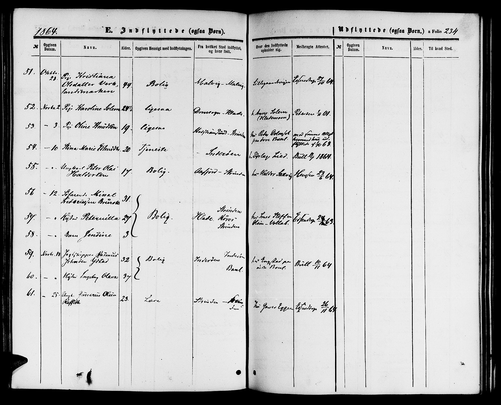 Ministerialprotokoller, klokkerbøker og fødselsregistre - Sør-Trøndelag, SAT/A-1456/604/L0185: Parish register (official) no. 604A06, 1861-1865, p. 234