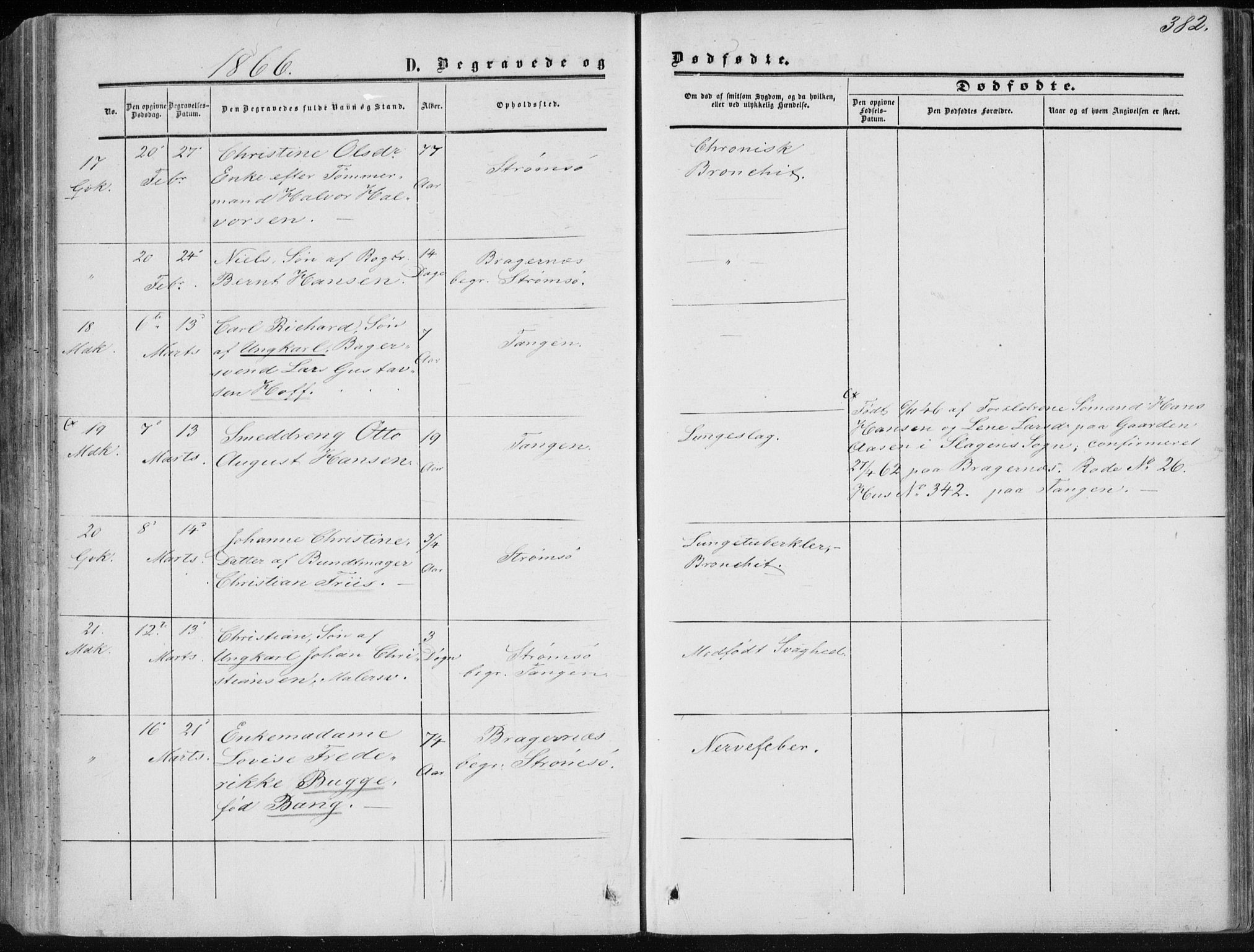 Strømsø kirkebøker, SAKO/A-246/F/Fa/L0015: Parish register (official) no. I 15, 1859-1868, p. 382